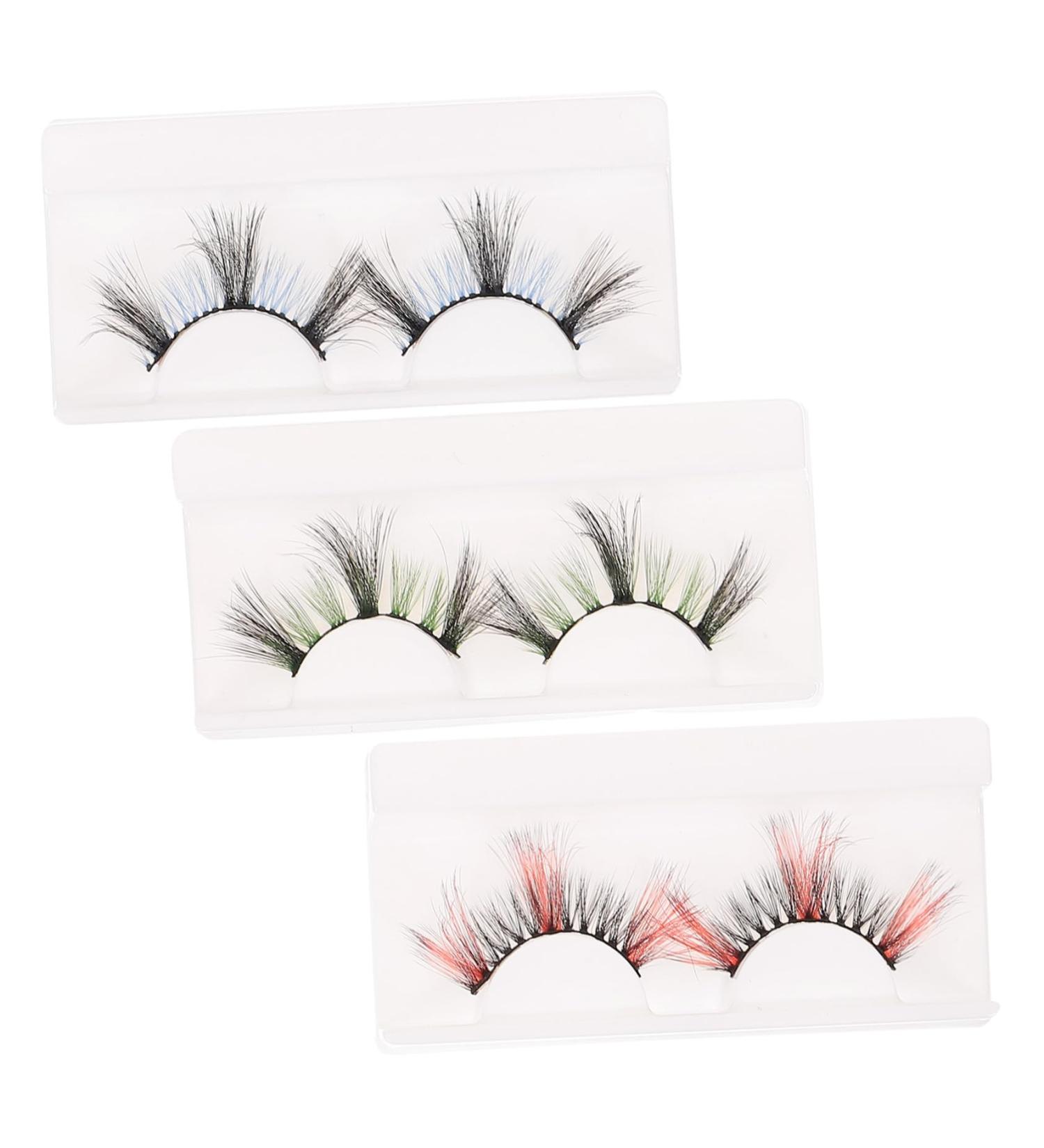 DRESSOOS 3 Pairs Eyelash Set False Lashes False Eyelashes Makeup Fake Eyelashes Fake Eyelashes for Party Colored Lashes Fake Lashes for Party Colored Fake Eyelashes Imitation Cosplay - Buy Online on GoSupps.com