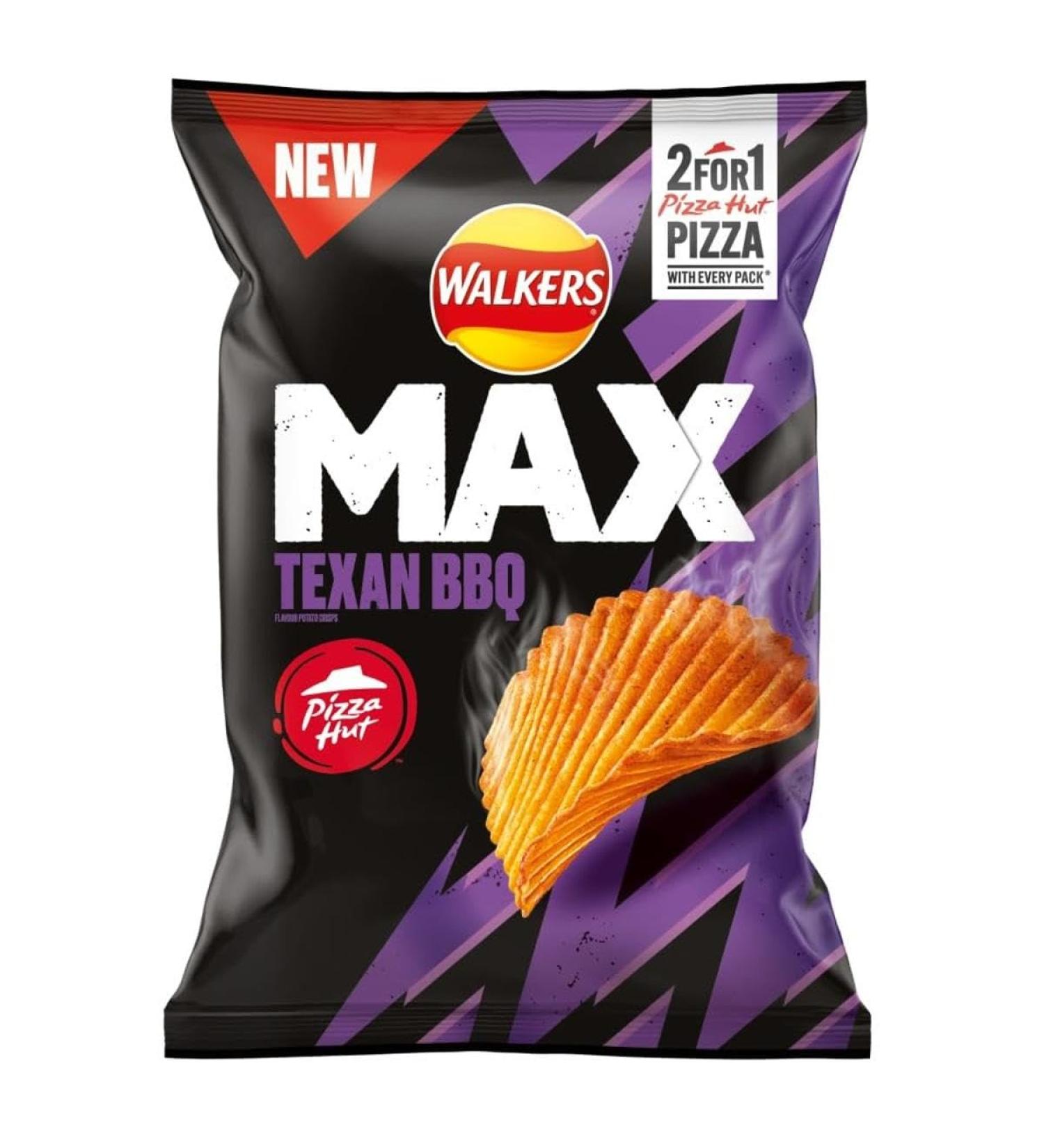 Walkers Max Pizza Hut Texan BBQ Sharing Crisps 140g