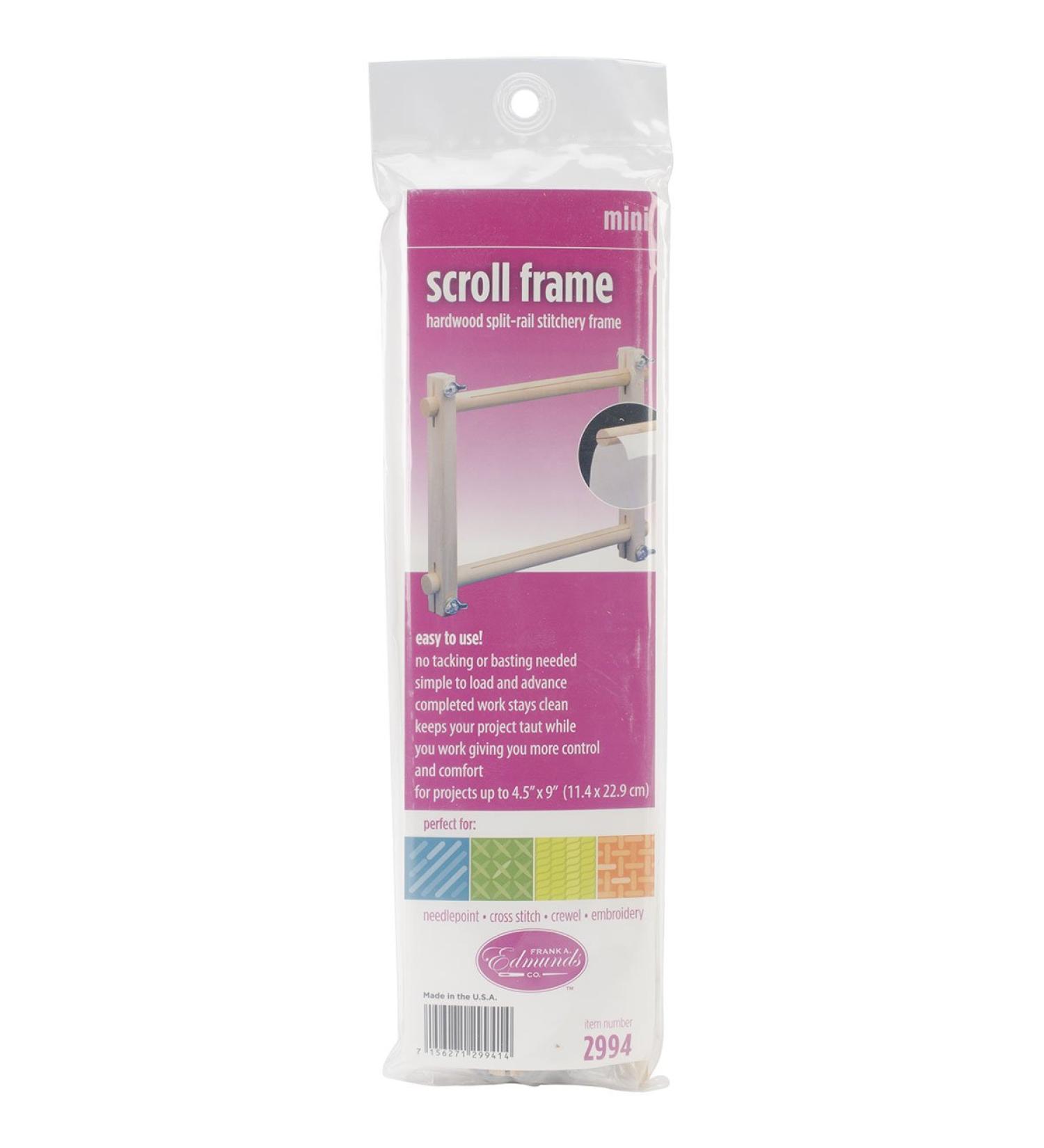 F.A. Edmunds Mini Cross Stitch Embroidery Split Rail Scroll Frame - 4X6