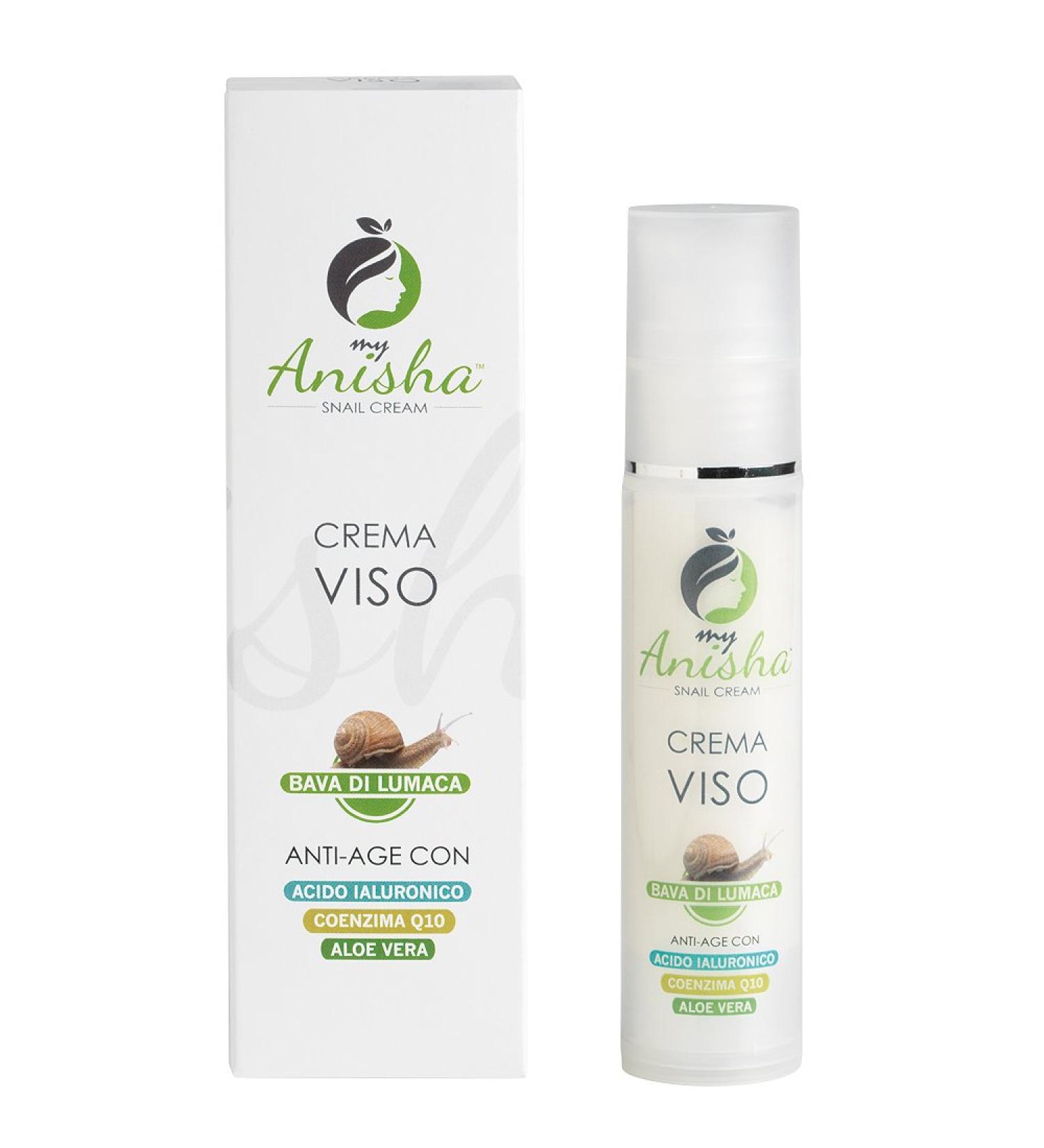 MyAnisha Bava Lumaca Face Cream with Hyaluronic Acid Coenzyme Q10 and Aloe Vera Gel by MyAnisha | Facial Moisturizer 50 ml | Dermatologically Tested