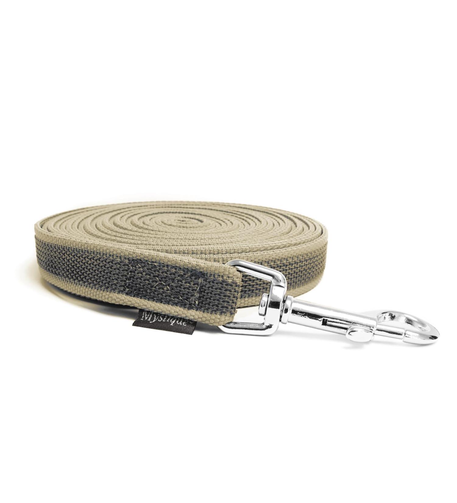 Mystique Rubberized towline 20mm with hand loop standard carabiner beige 15m 15m Beige