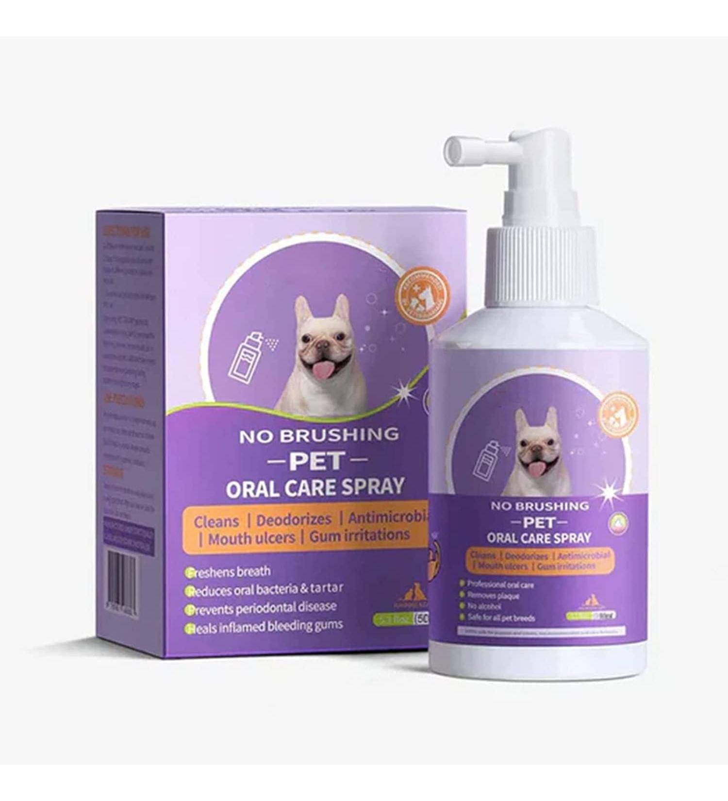 Teeth Cleaning Spray for Dogs & Cats Pet Oral Spray Clean Teeth Pet Breath Freshener Spray Care Cleaner Eliminate Bad Breath (1pcs) - Buy Online on GoSupps.com
