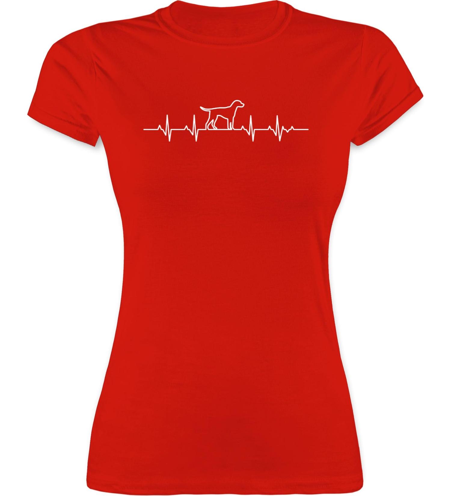 Shirtracer Women's Shirt - Heartbeat Dog 07 Red XL - Perfect Gift for Dog Owners | International Shipping Available - Buy Online on GoSupps.com