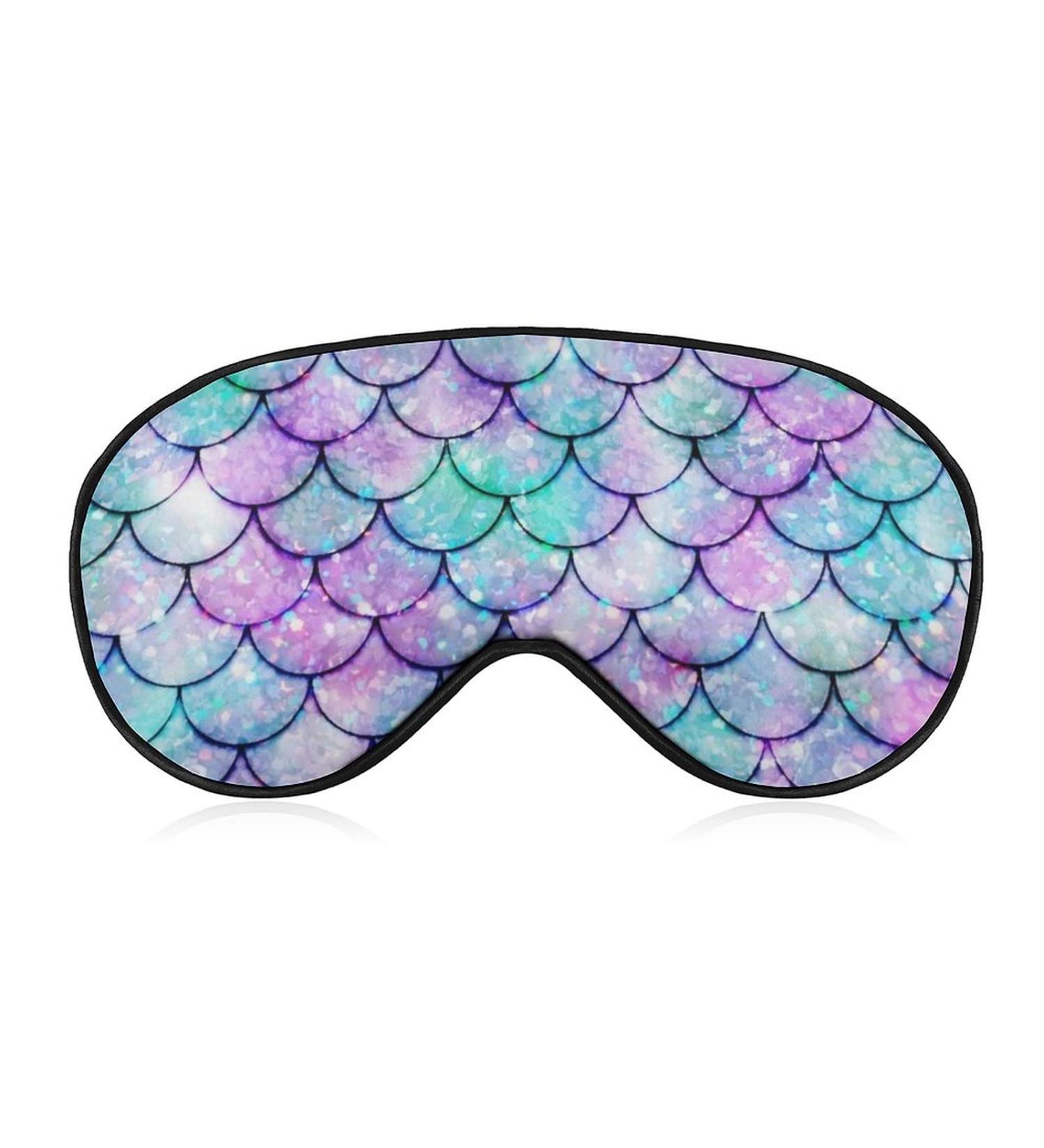 Silk Mermaid Scales Eye Mask for Girls, Teens, Women - Comfortable & Lightweight Travel Sleep Mask with Elastic Strap - Beautiful Pattern - 1 Count - Buy Online on GoSupps.com
