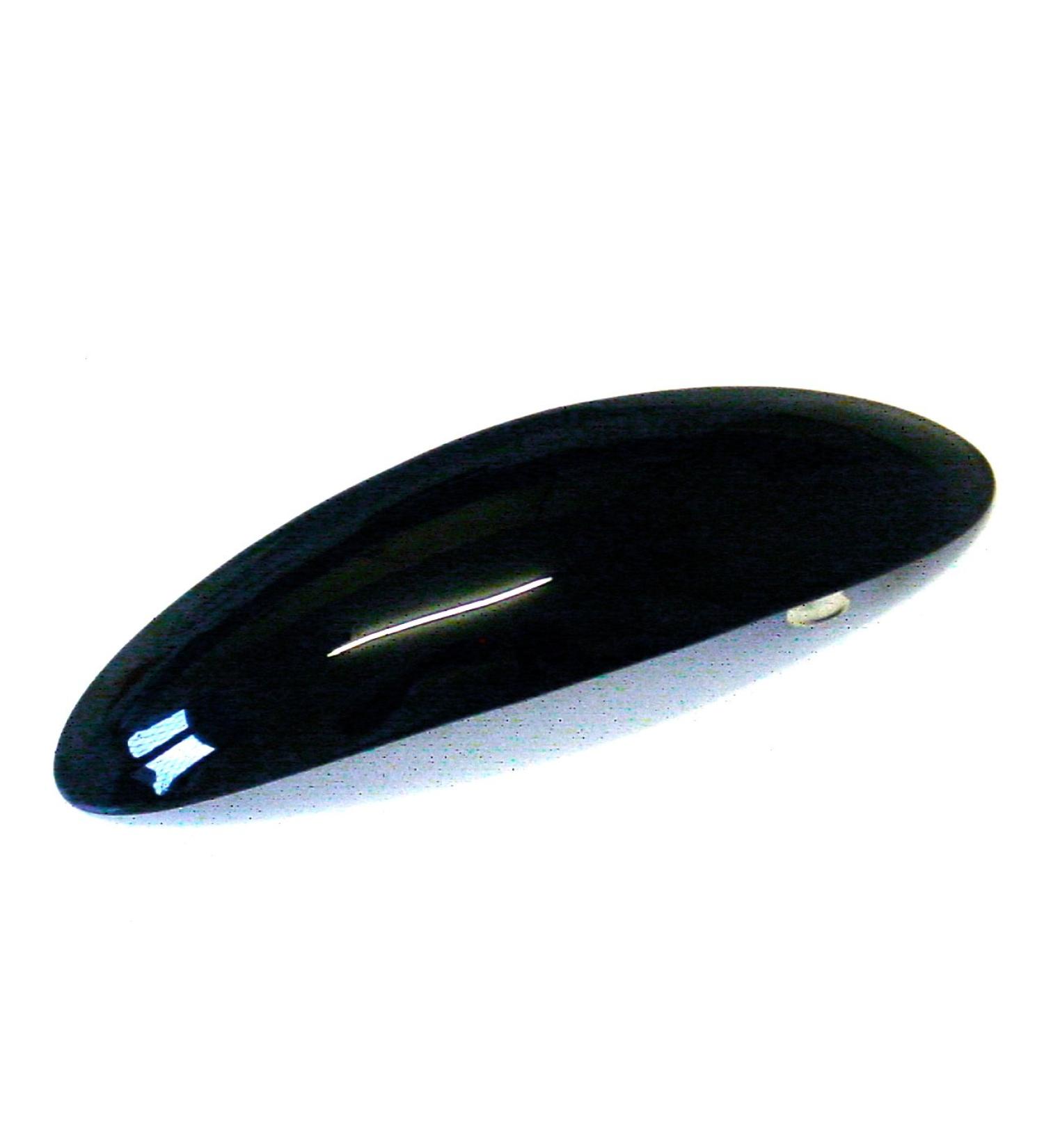 La Peach Fashions Ladies Regular Black Oval Shaped Barrette Hair Clip Slide Size 9 cm (Black)