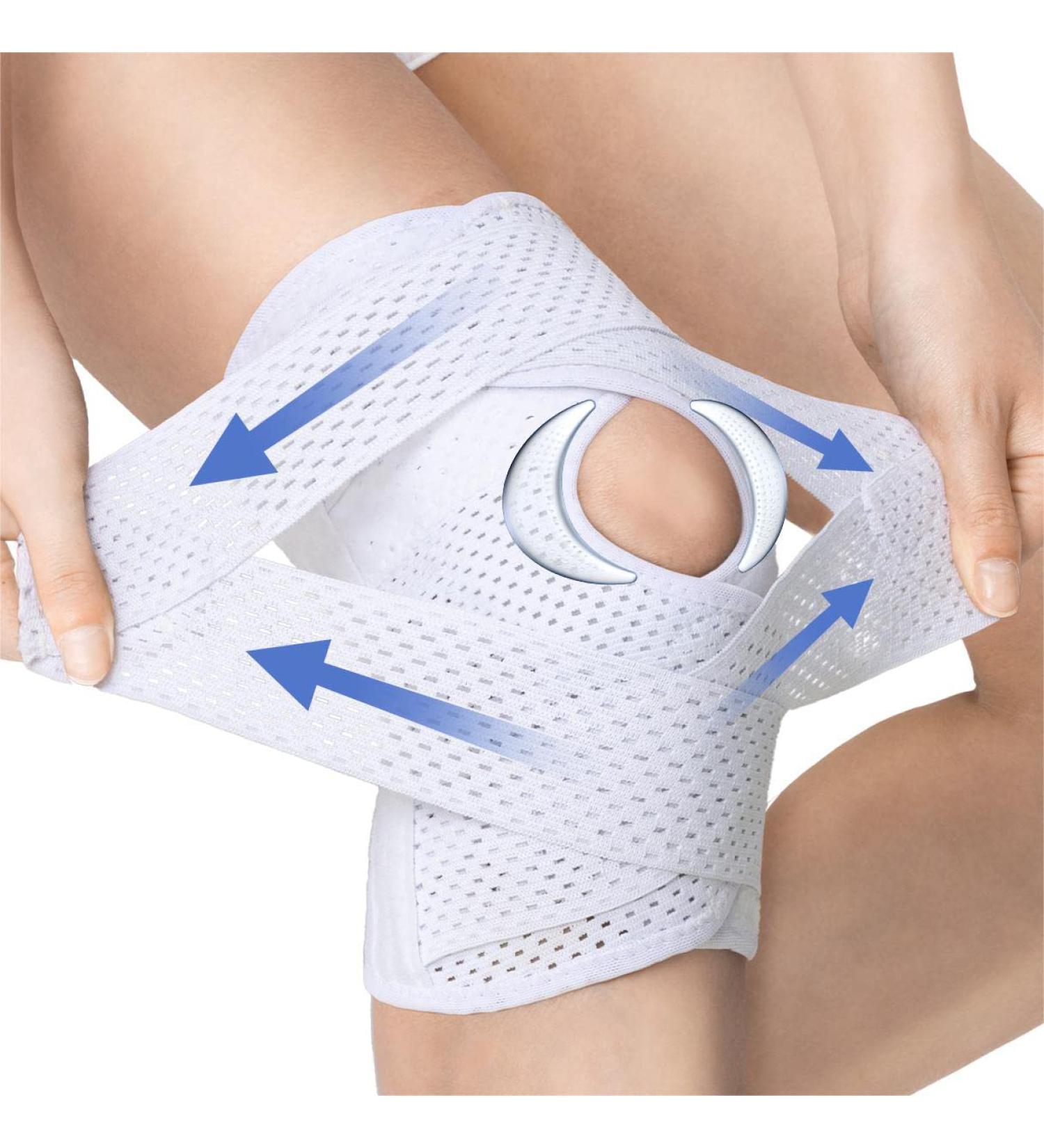 Buy Prowaves Knee Band for Men & Women - Adjustable Support with Side Stabilizers for Pain Relief Meniscal Tear ACL & Arthritis - Premium Sports Knee Brace - White - Buy Online on GoSupps.com