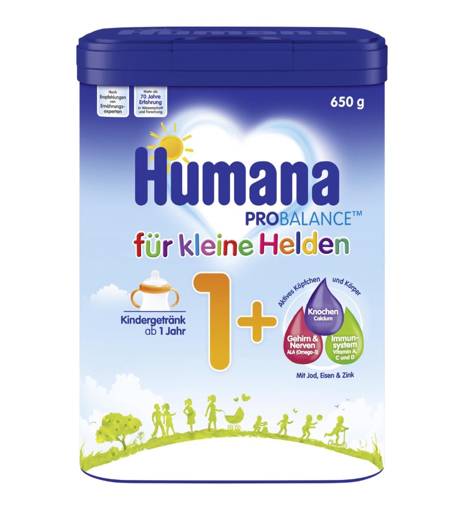Humana Children's Milk Powder 1+ | Nutrient-Rich Drink for Toddlers | 650g - Perfect for Meals or Occasional Use - Buy Online on GoSupps.com