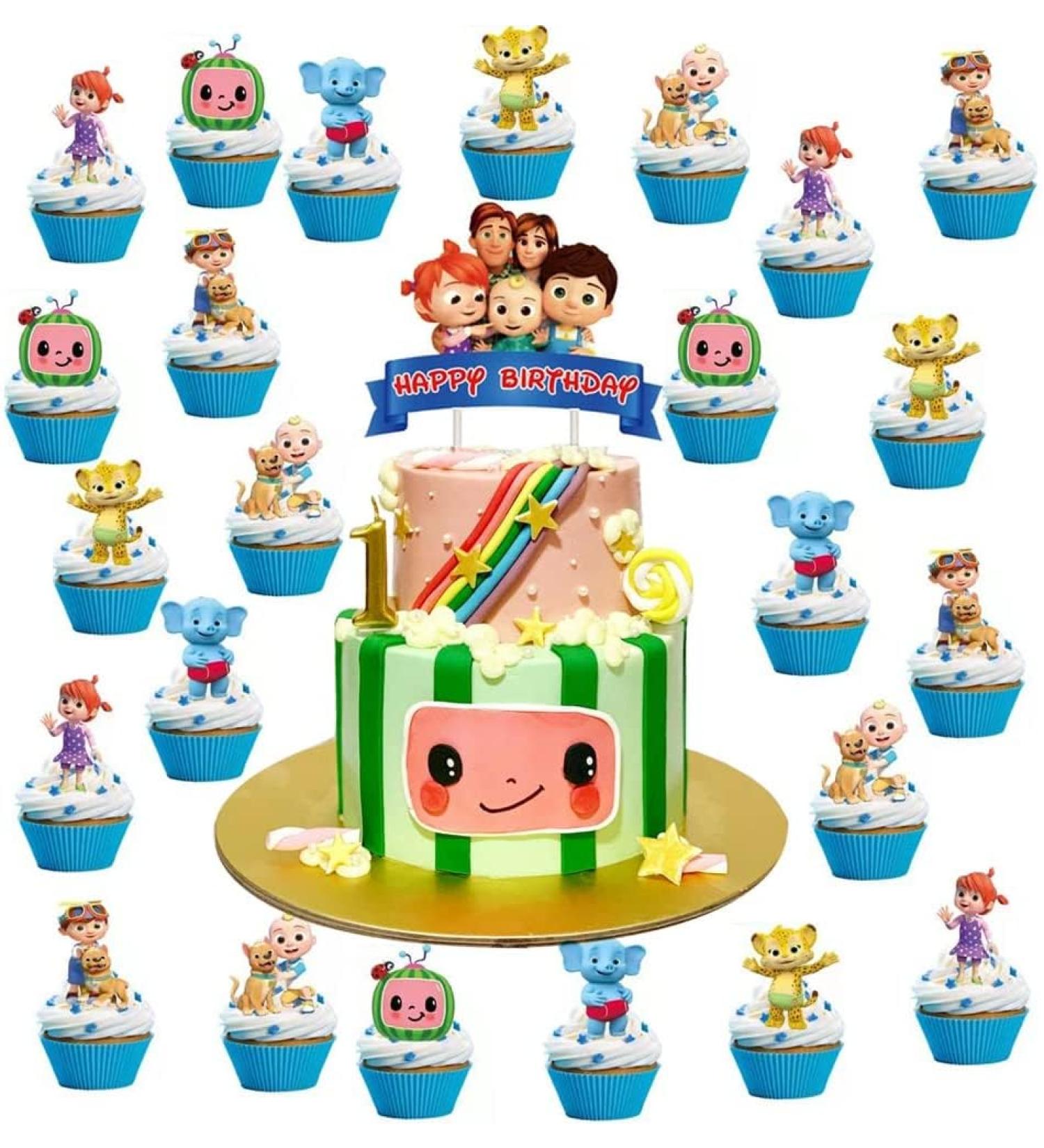 25PCS Children Cake Toppers Cupcake Toppers Cake Decorations Children Birthday Party Supplies Decorations (3) - Buy Online on GoSupps.com