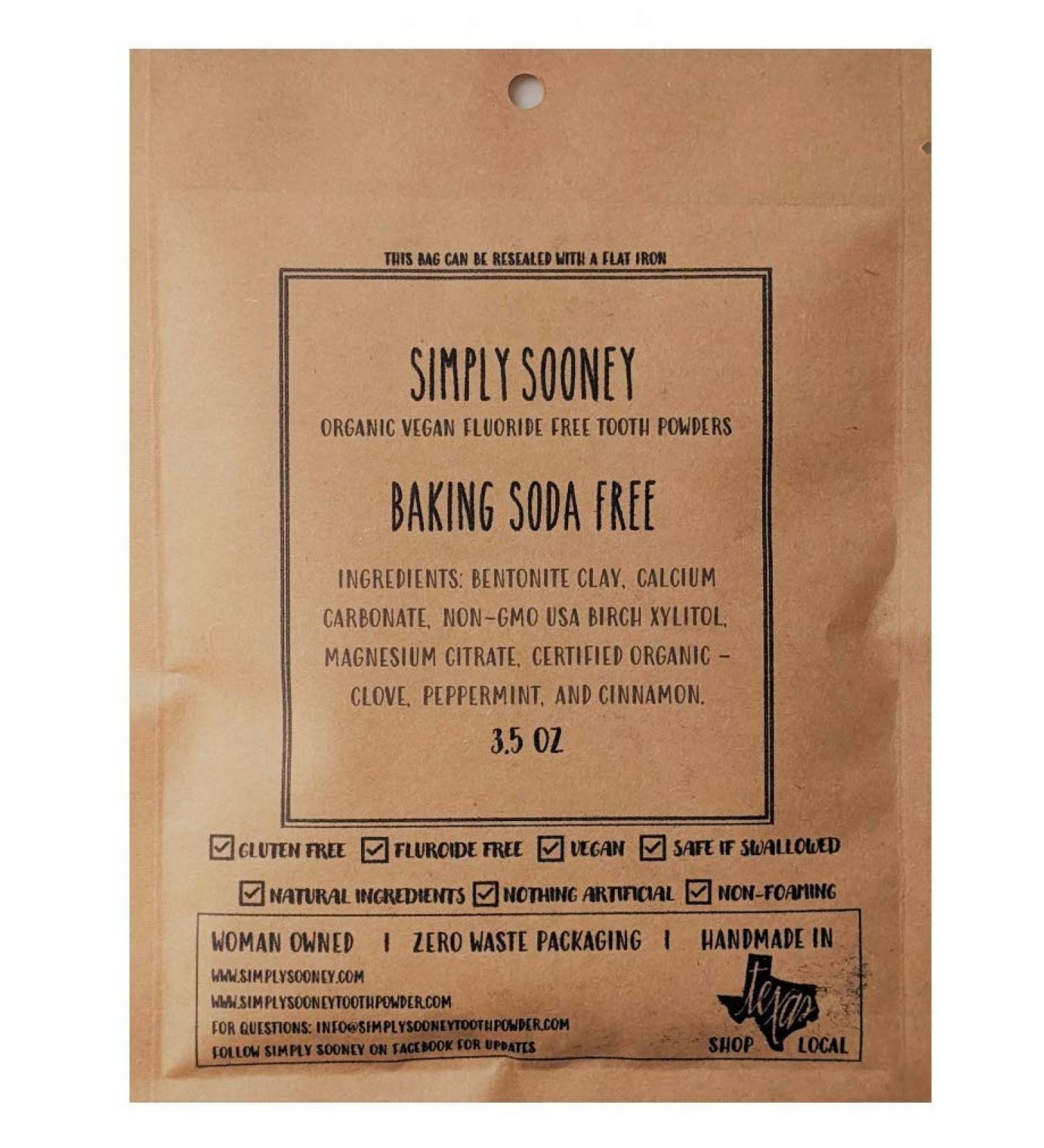 100 Gram Paper Refill Bag Baking Soda Free Formula Organic Vegan Fluoride Free Remineralizing Tooth Powder 6 Month Supply