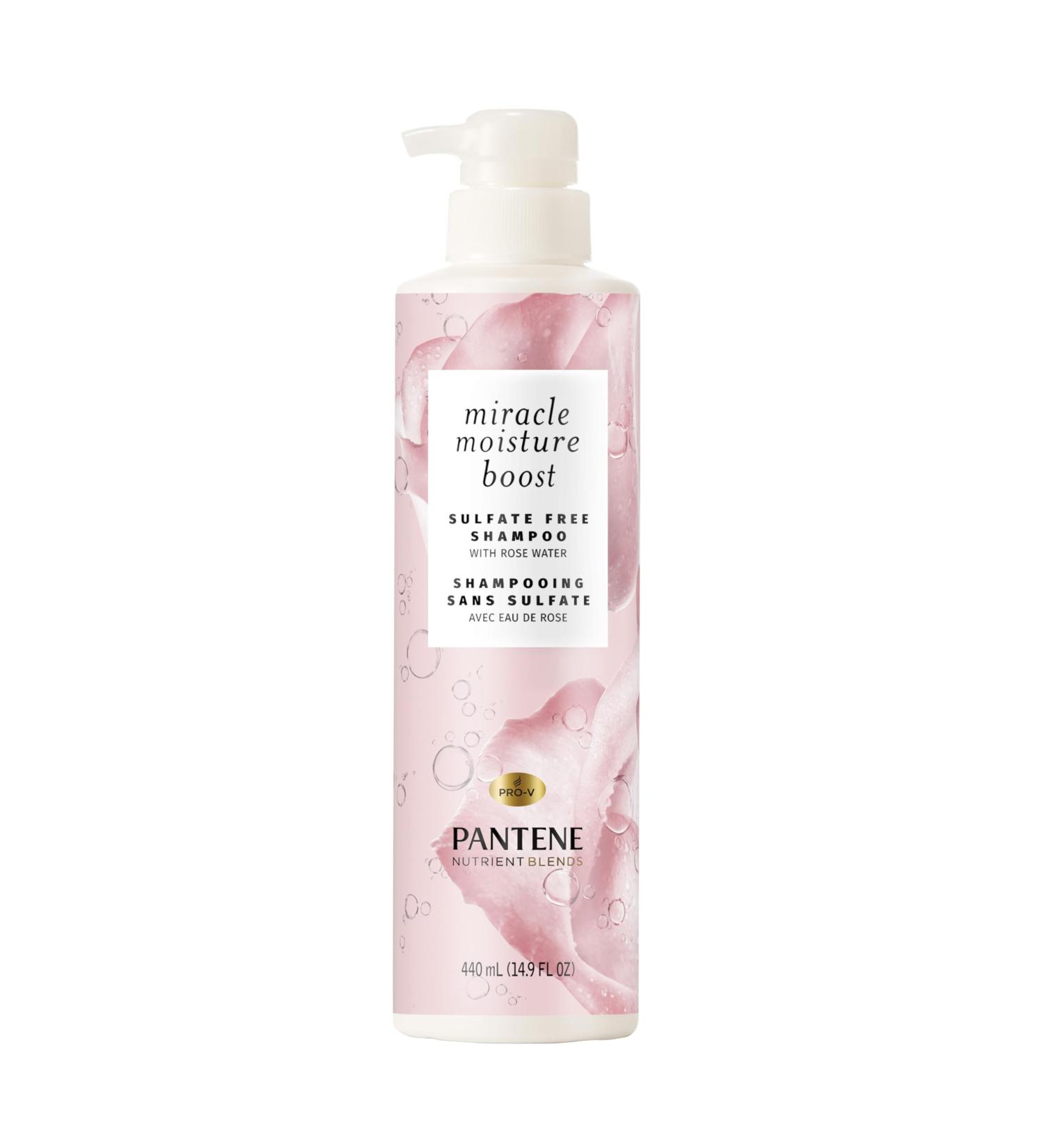 Pantene Nutrient Blends Sulfate Free Miracle Moisture Boost with Rose Water Shampoo 440 mL Unscented 440 ml (Pack of 1) - Buy Online on GoSupps.com