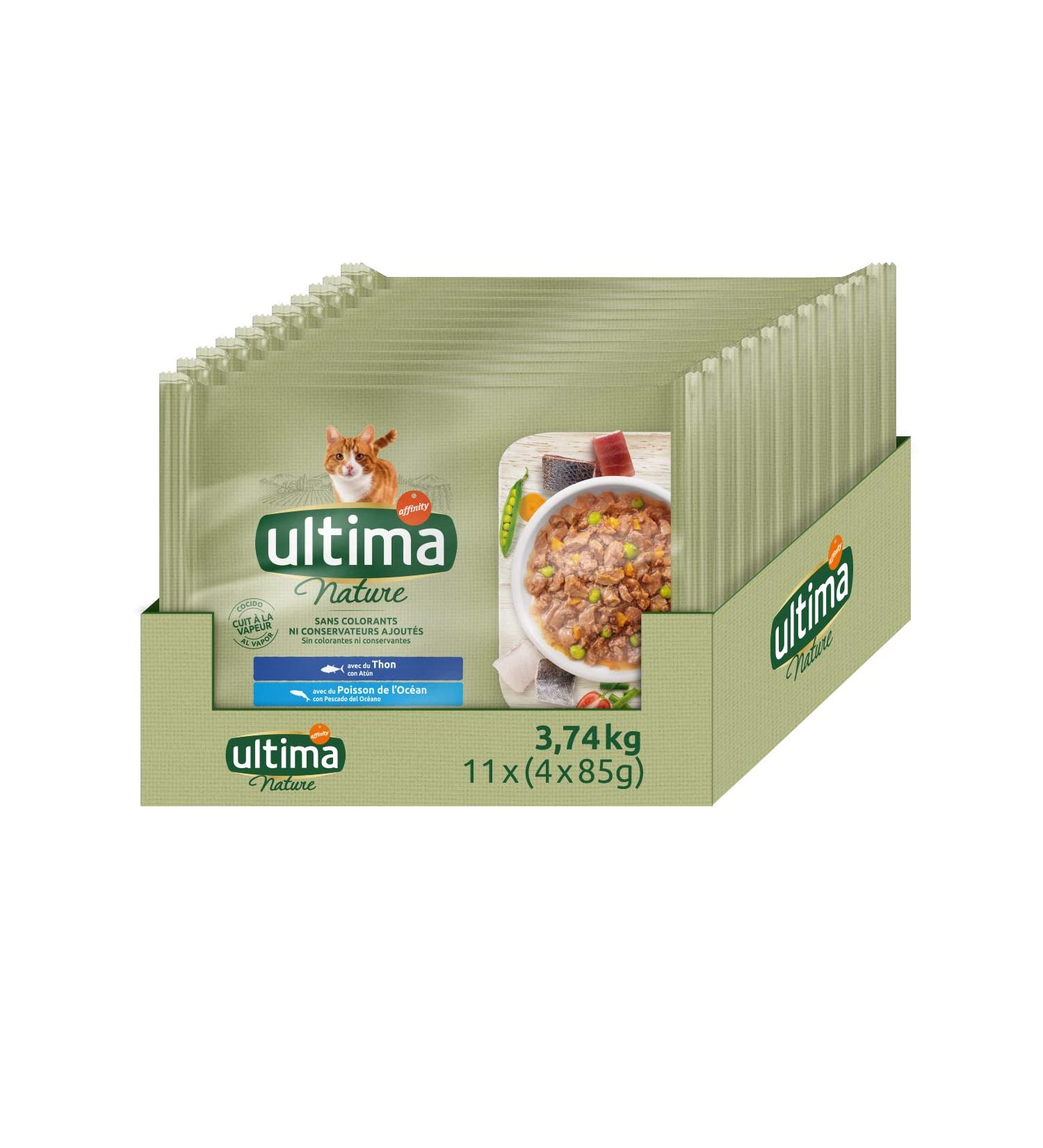 Ultima Nature Wet Cat Food with Tuna & Seafish - 11 Bags of 4x85g (3.74kg) - Premium Nutrition for Your Cat - Buy Online on GoSupps.com