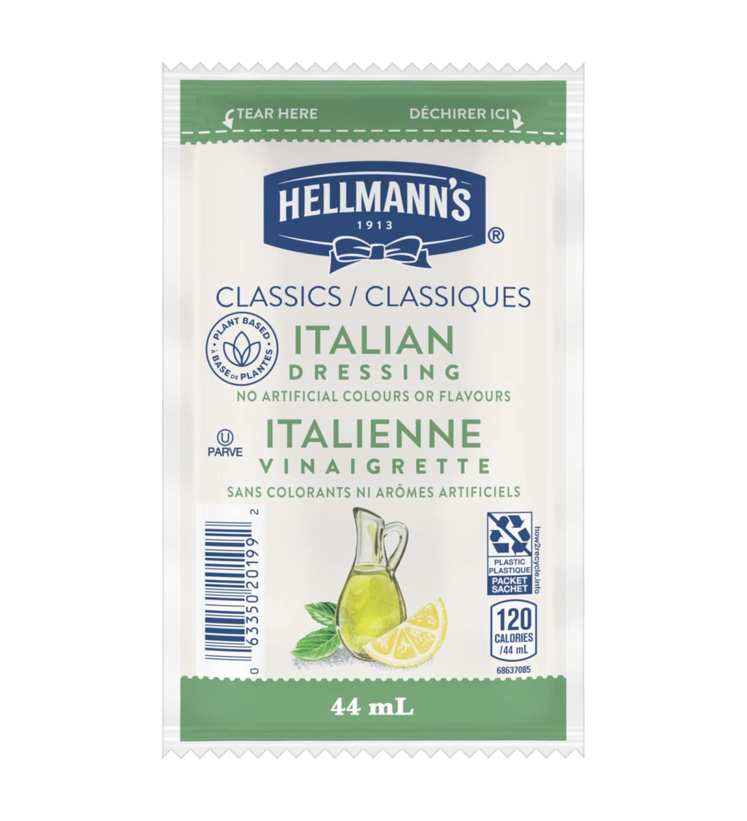 Hellmann's Italian Dressing Single-Serve Sachet Gluten Free 44 ml Pack of 102 - Buy Online on GoSupps.com