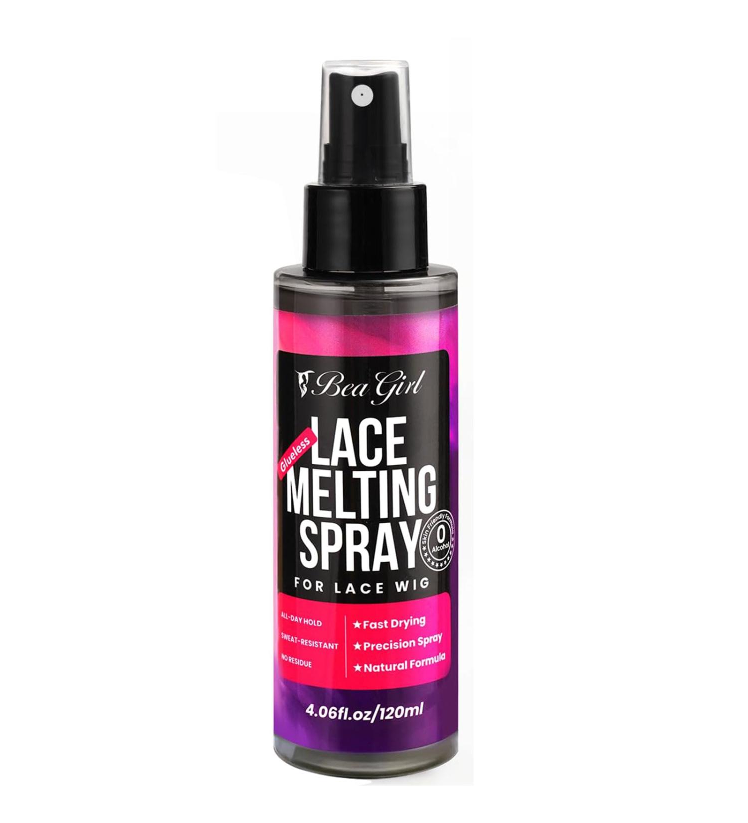 Lace Melting Spray for Wigs-GlueLess Hair Adhesive for Wigs-Long Lasting Formula with Protecting Edges Gives Undetectable and Natural Look 4.06 fl oz BeaGirl-1056 - Buy Online on GoSupps.com
