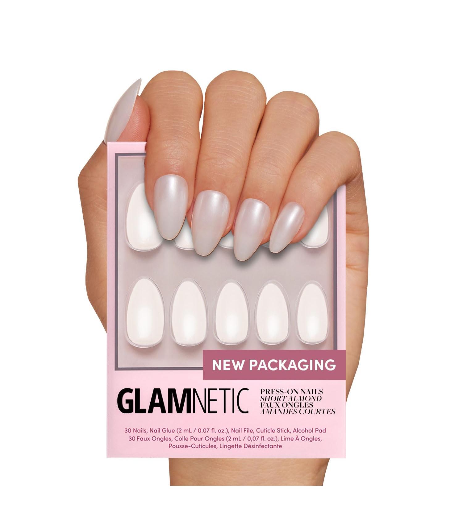 Glamnetic Press On Nails - Hailey | Glossy Semi-Transparent Short Almond Nails Reusable | 15 Sizes - 30 Nail Kit with Glue - Buy Online on GoSupps.com