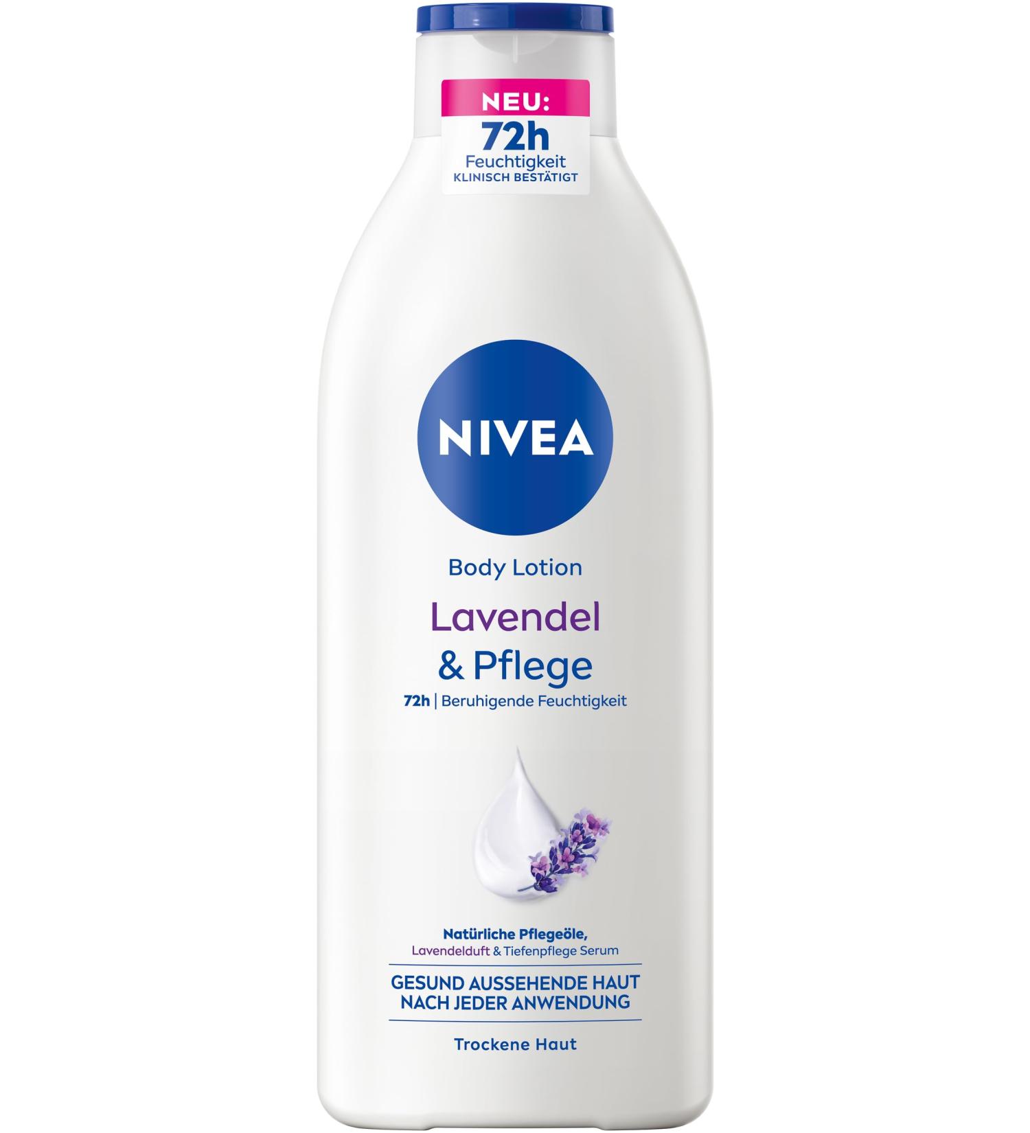 NIVEA NIVEA Lavender Body Lotion & Care - Body Cream - Lavender Fragrance & Deep Care Serum - For 72 Hours of Hydration - With Natural Oils - 400ml