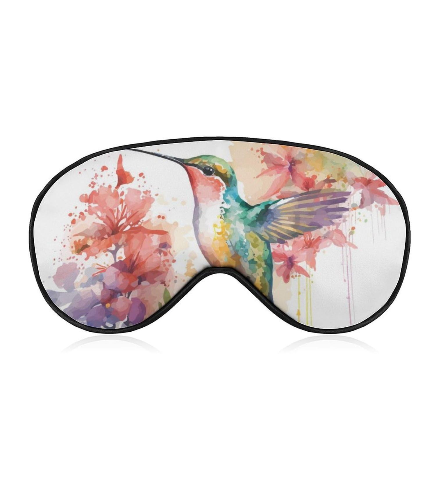 Light-Blocking Sleep Mask | Hummingbird Eye Masks for Women | Comfortable & Soft Floral Blindfold with Adjustable Strap | Ideal for Sleep & Travel - Buy Online on GoSupps.com