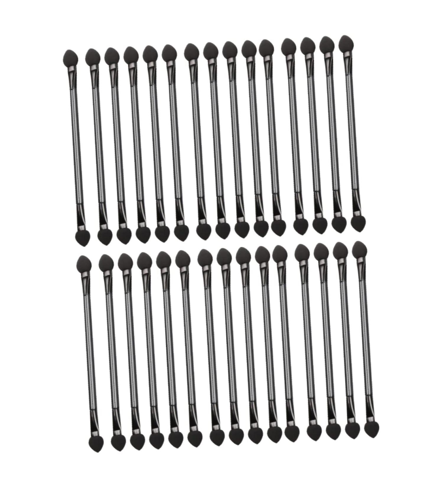 Baluue 30pcs Eye Makeup Black Eyeshadow Artificial Fiber Eye Shadow Applicator Wooden Handle - Buy Online on GoSupps.com