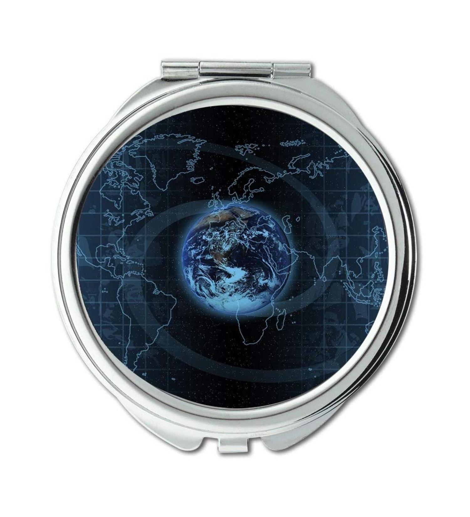 Mirror makeup mirror Map Wallpaper map acronym Pocket Mirror portable mirror - Buy Online on GoSupps.com