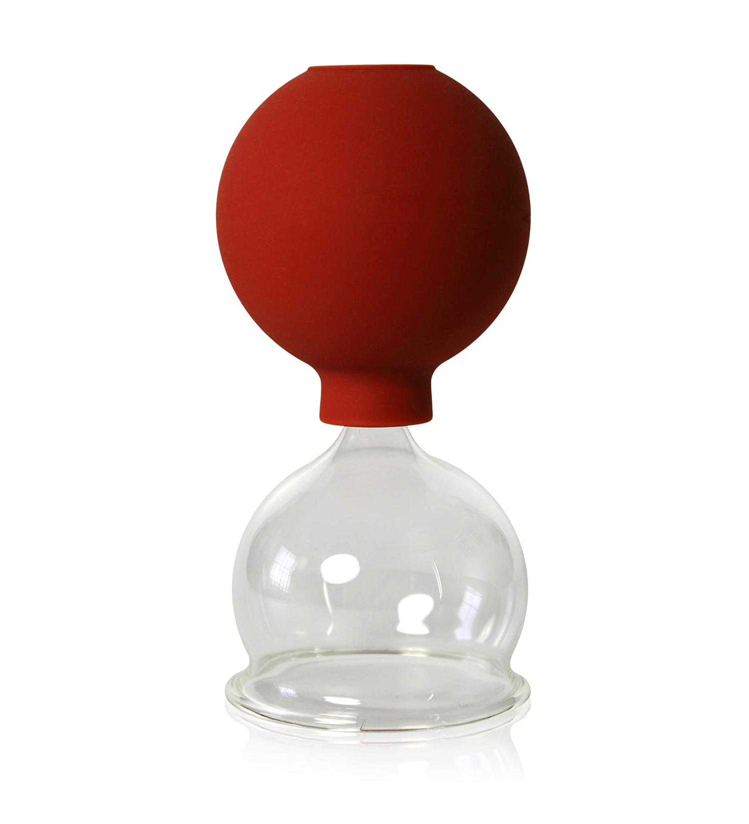 Professional 55mm Lauschaer Cupping Glass with Suction Ball - Fireless Hand-Blown Cupping Glasses for Medical Use - Buy Online on GoSupps.com