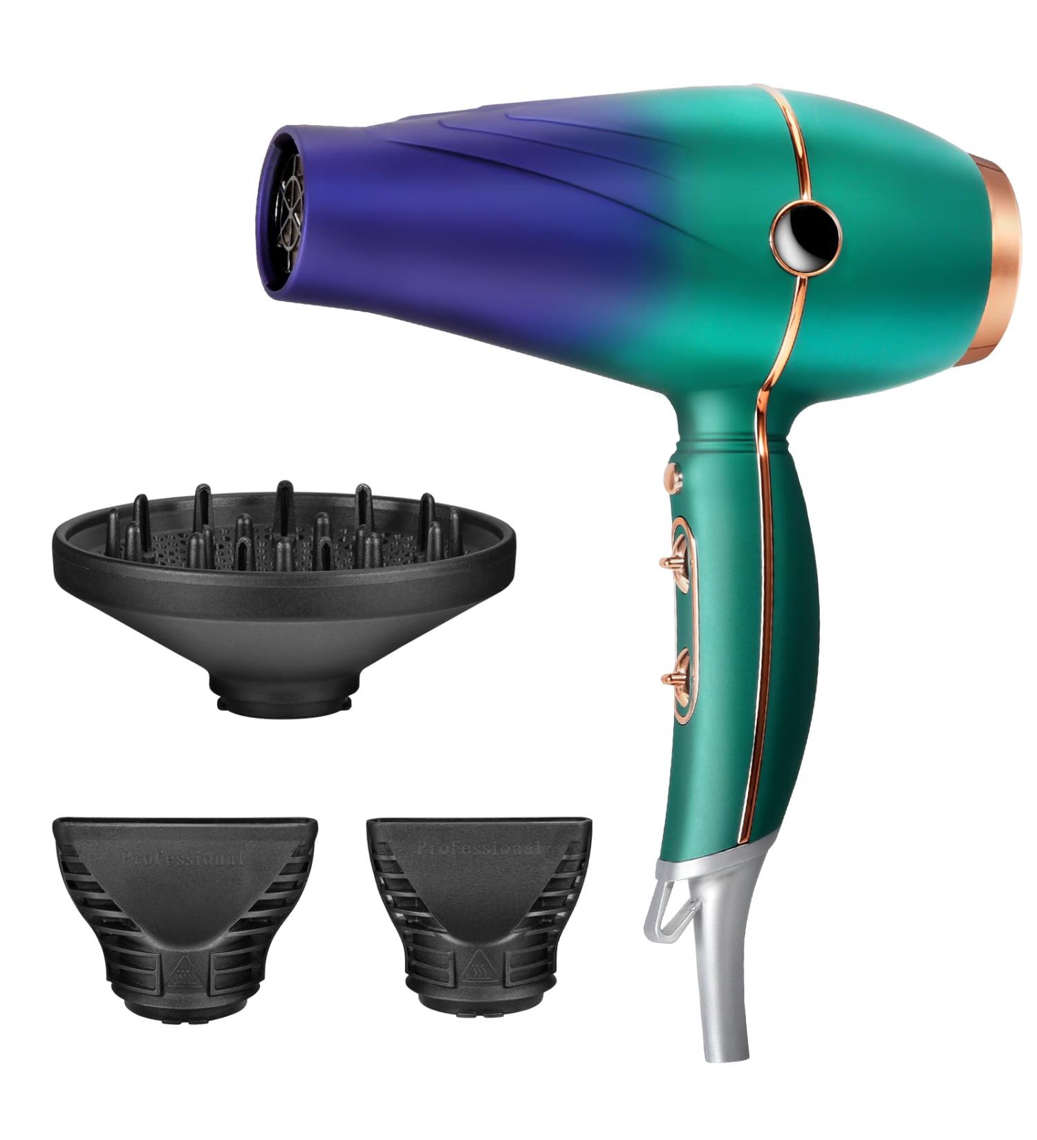Professional 2300W Ionic Hair Dryer - Fast Drying Low Noise Travel-Friendly with Diffuser | Perfect Gift for Men & Women - Buy Online on GoSupps.com