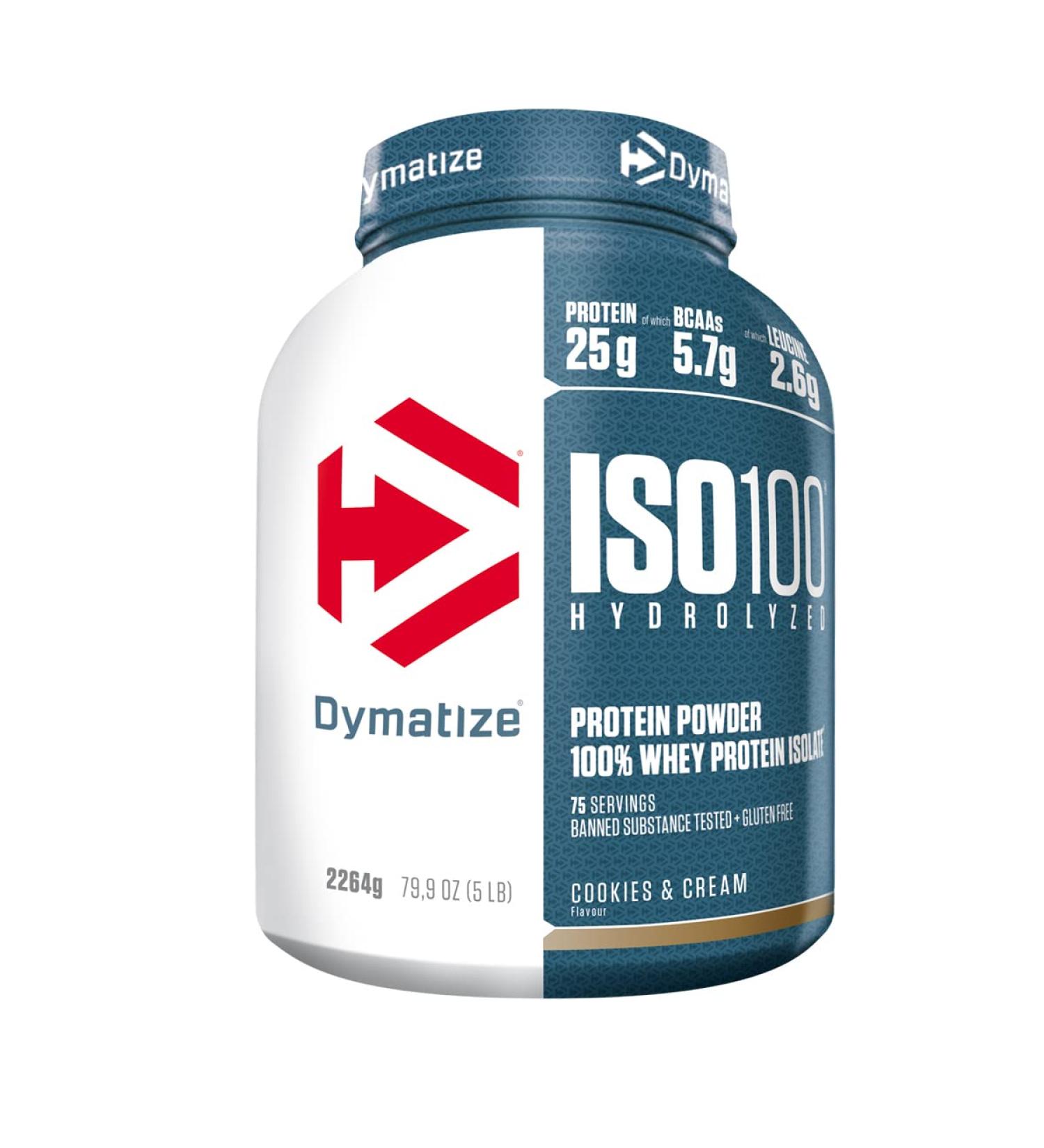 Dymatize ISO 100 Hydrolyzed Cookies & Cream 2264g - Whey Protein Hydrolysat + Isolat Pulver - Buy Online on GoSupps.com
