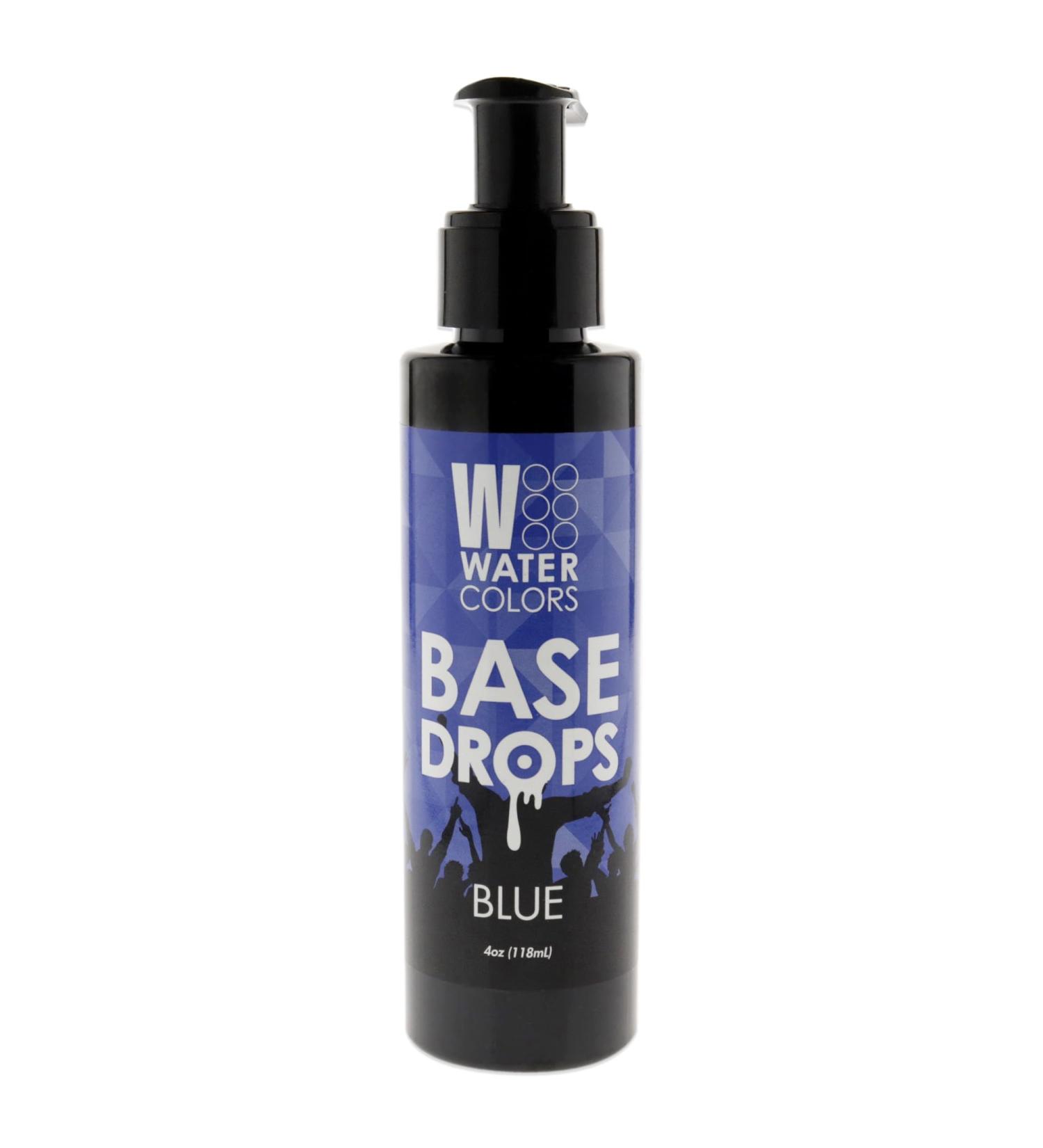 Watercolors Base Drops Water-Based Formula with Nano-Pigments for Ultimate Versatility in Fashion Color Maintenance - Blue 4 oz