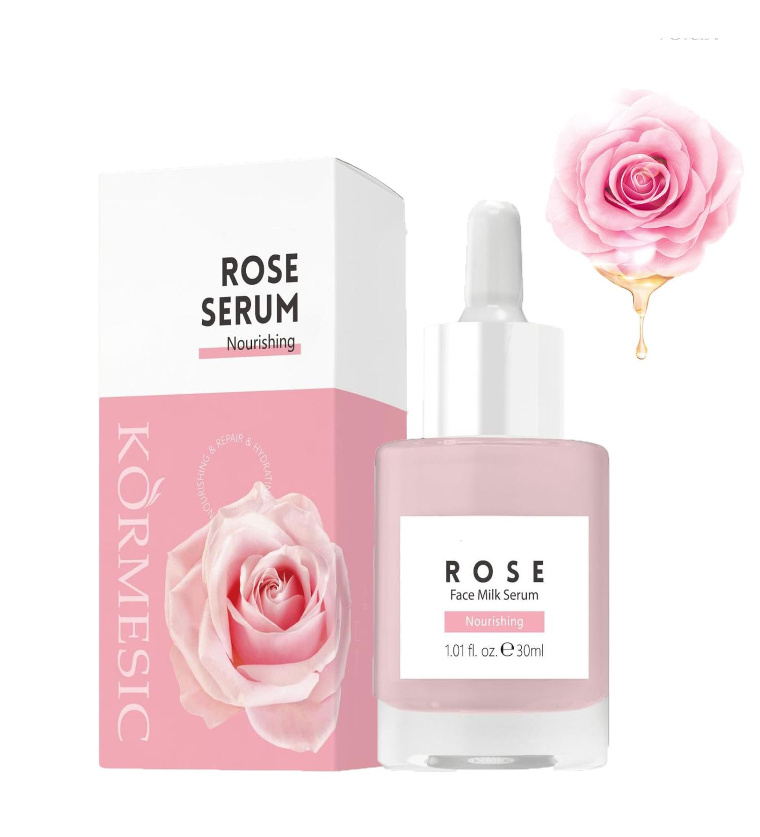 Rose Facial Oil Instant Face Firming & Plumping Rose Anti Aging Face Moisturizer Hyaluronic Acid Serum for Face Antioxidant Firming Night Serum for face Improve Dull Skin & Soft Skin Tone-30ml - Buy Online on GoSupps.com