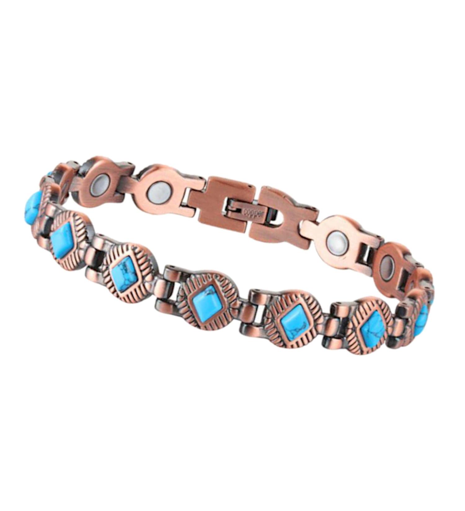 Kerdynelle Azurvibe Women's Magnetic Copper Bracelet Solid Copper Turquoise