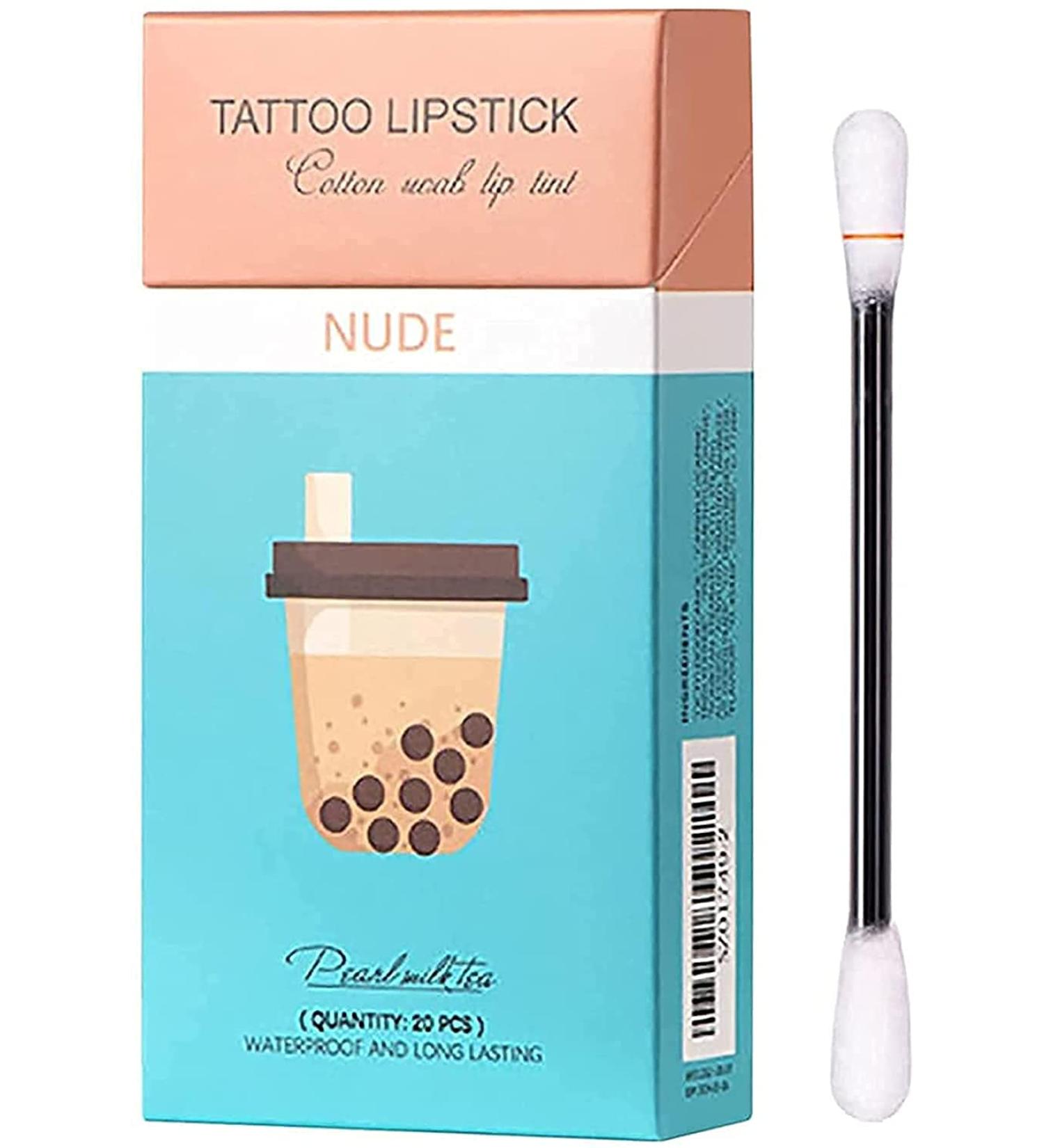 ZITOOP 20pcs Tattoo Lipstick Cotton Swab Lip Tint - Nude | Waterproof & Durable Lipstick | Portable Non-Stick Lip Tint - Buy Online on GoSupps.com