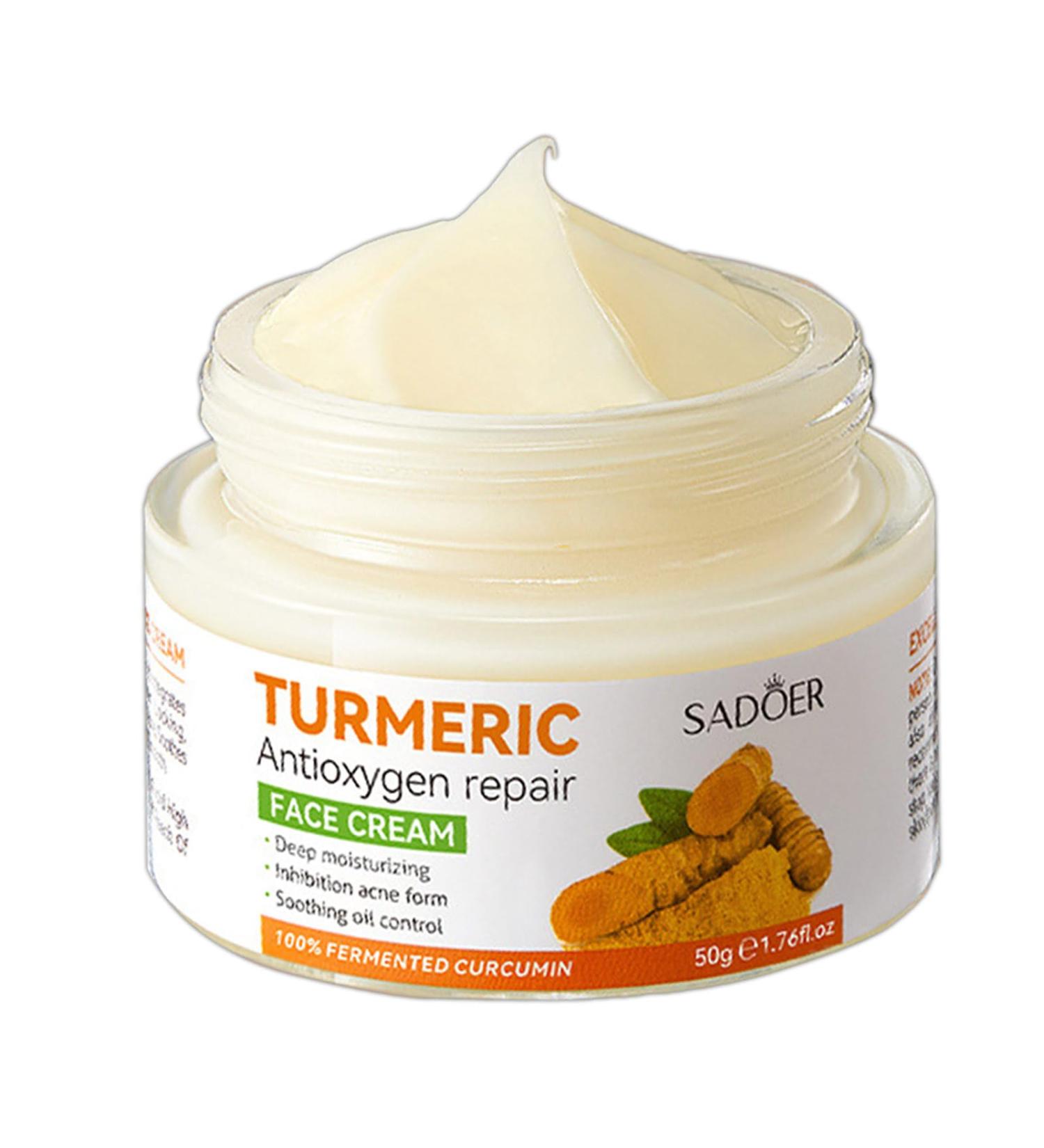 Buy Organic Turmeric Face Cream - Anti-Aging Moisturizer & Dark Spot Remover for Glowing Skin - Hydrating & Acne-Fighting (50g - Buy Online on GoSupps.com