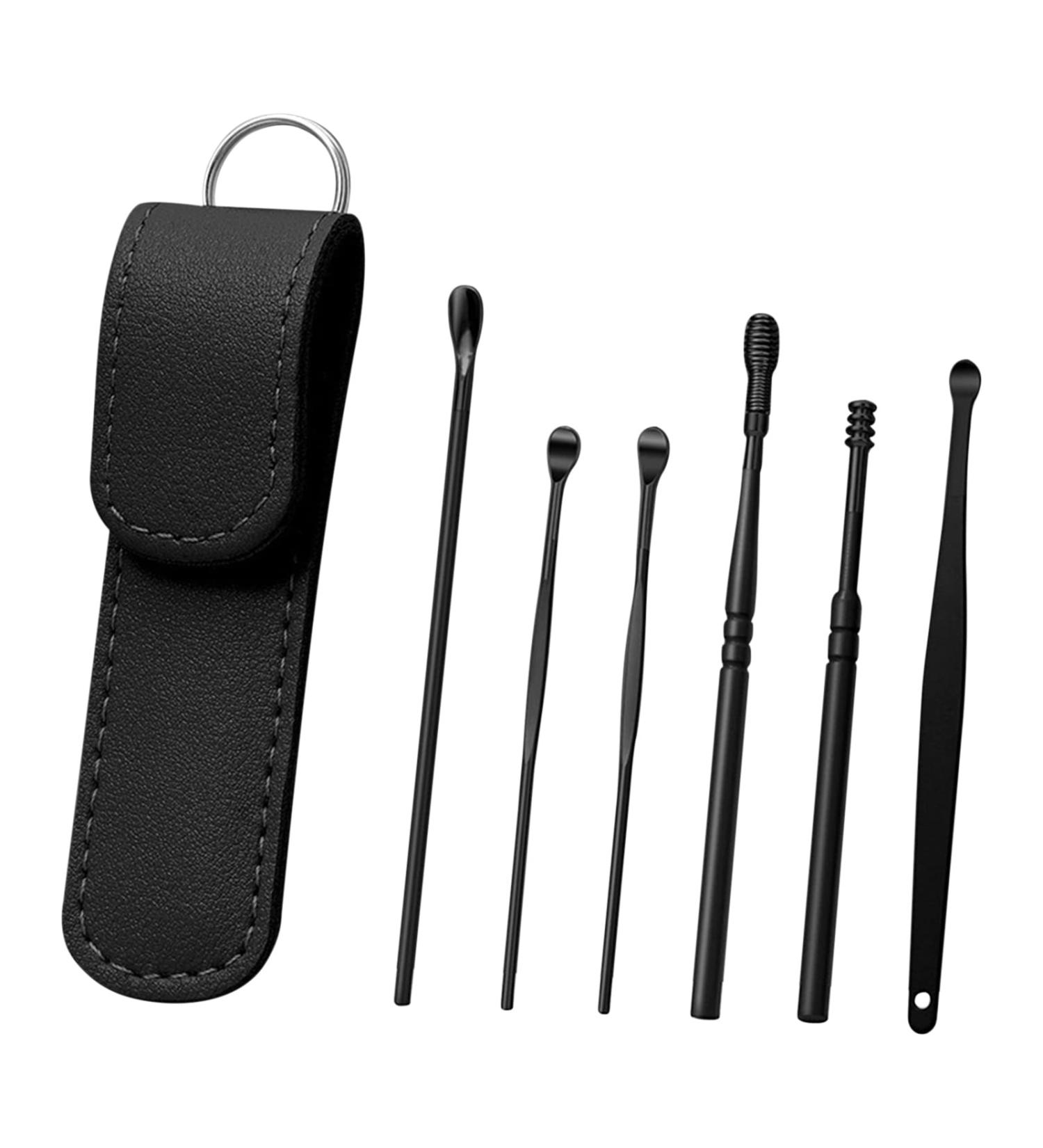6-Piece Stainless Steel Ear Wax Removal Tool Set with Portable Ear Light Pick - Spiral Design Ear Canal Cleaning Kit - E One Size - Buy Online on GoSupps.com
