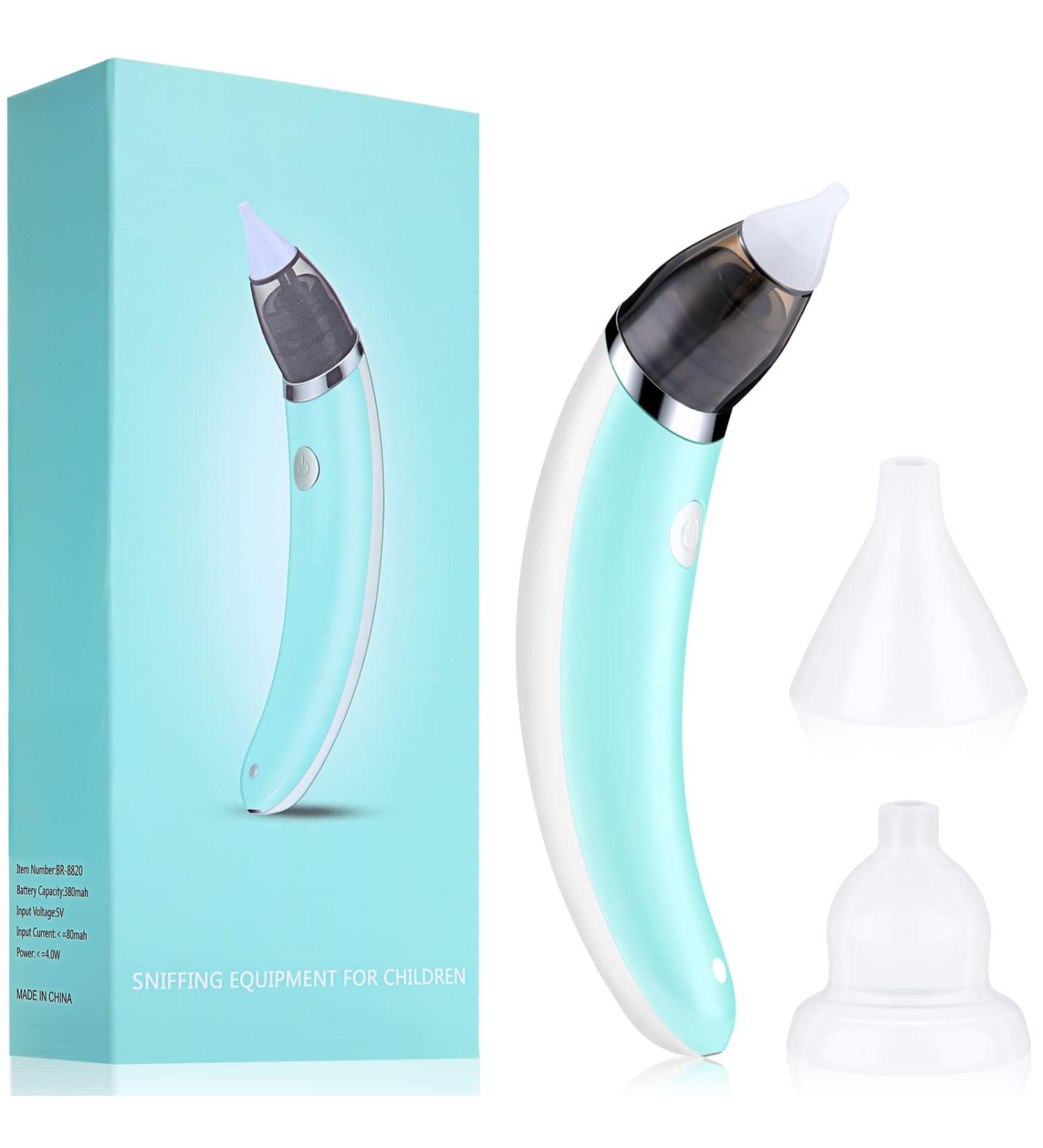Automatic Baby Nasal Aspirator - Electric Nose Cleaner with 5 Suction Levels & Rechargeable Battery - Portable Mucus Remover for Newborns & Toddlers (Green) - Buy Online on GoSupps.com