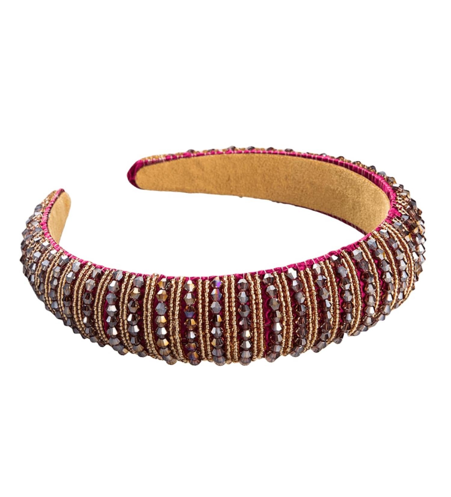 Scicent Women's Padded Hair Ripe Headgear - Glittering Diamond Pearls Hair Bands for Parties & Weddings - Stylish Accessories for Girls - Buy Online on GoSupps.com