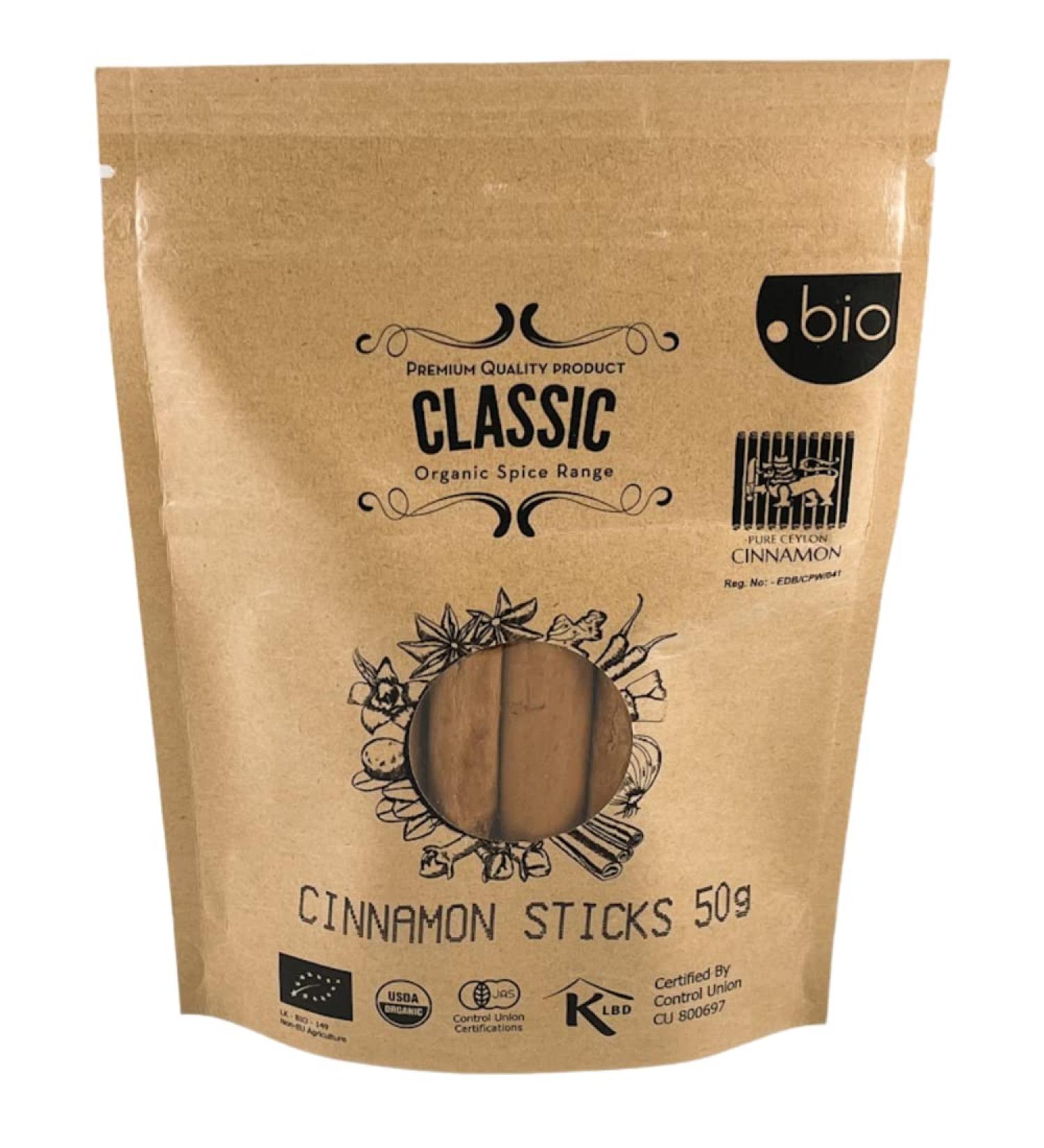 Organic Ceylon Cinnamon Sticks - USDA Certified ALBA Grade - 3.5oz Resealable Bag - Buy Online on GoSupps.com
