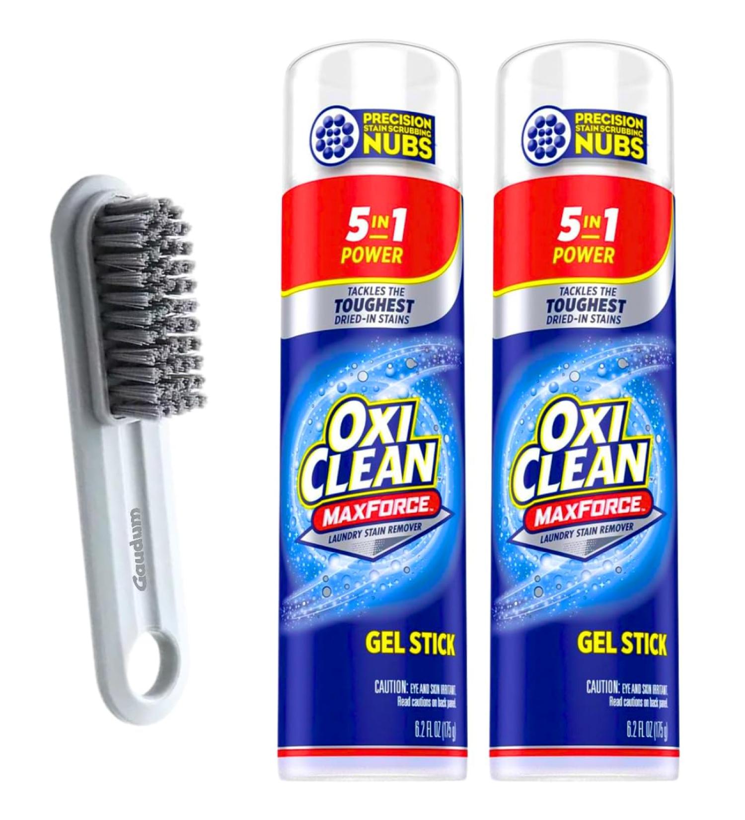 OxiClean MaxForce Laundry Stain Remover Gel Stick 6.2 OZ + Gaudum Brush Effective Stain Solution for International Shipping - Buy Online on GoSupps.com