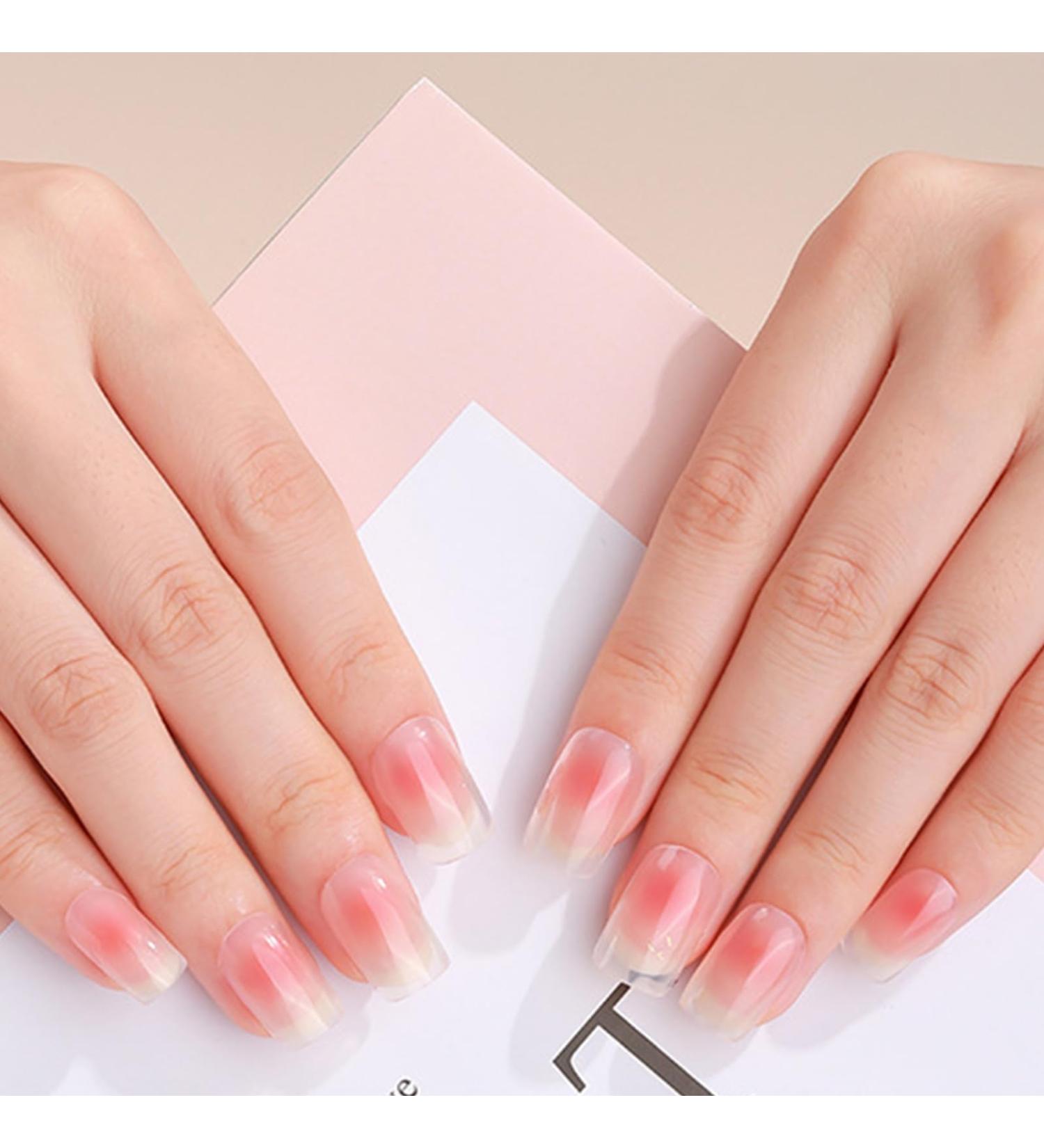 Semi Cured Gel Nail Polish Strips 16PCS Clear Gel Nail Stickers Long Lasting Natural Gel Nail Wraps Self Adhesive French Manicure Kit Work with Any Nail Lamps Easy to Apply & Remove - Blush Pink Clear Blush - Buy Online on GoSupps.com