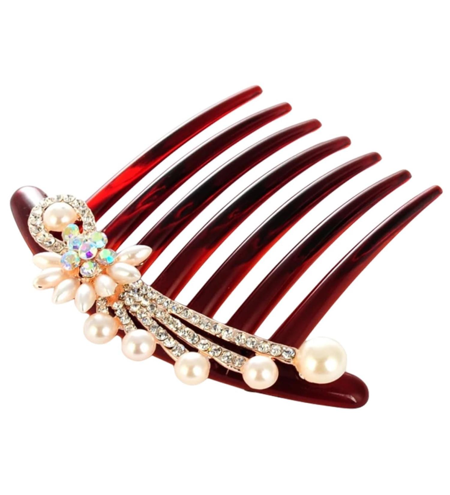 MAGICLULU Seven- Hair Comb Bride Wedding Hair Comb Pearl Hair Accessories Rhinestone Headpiece Tiara Bridal Hair Side Comb Pearl Rhinestone Crystal Rhinestones - Buy Online on GoSupps.com