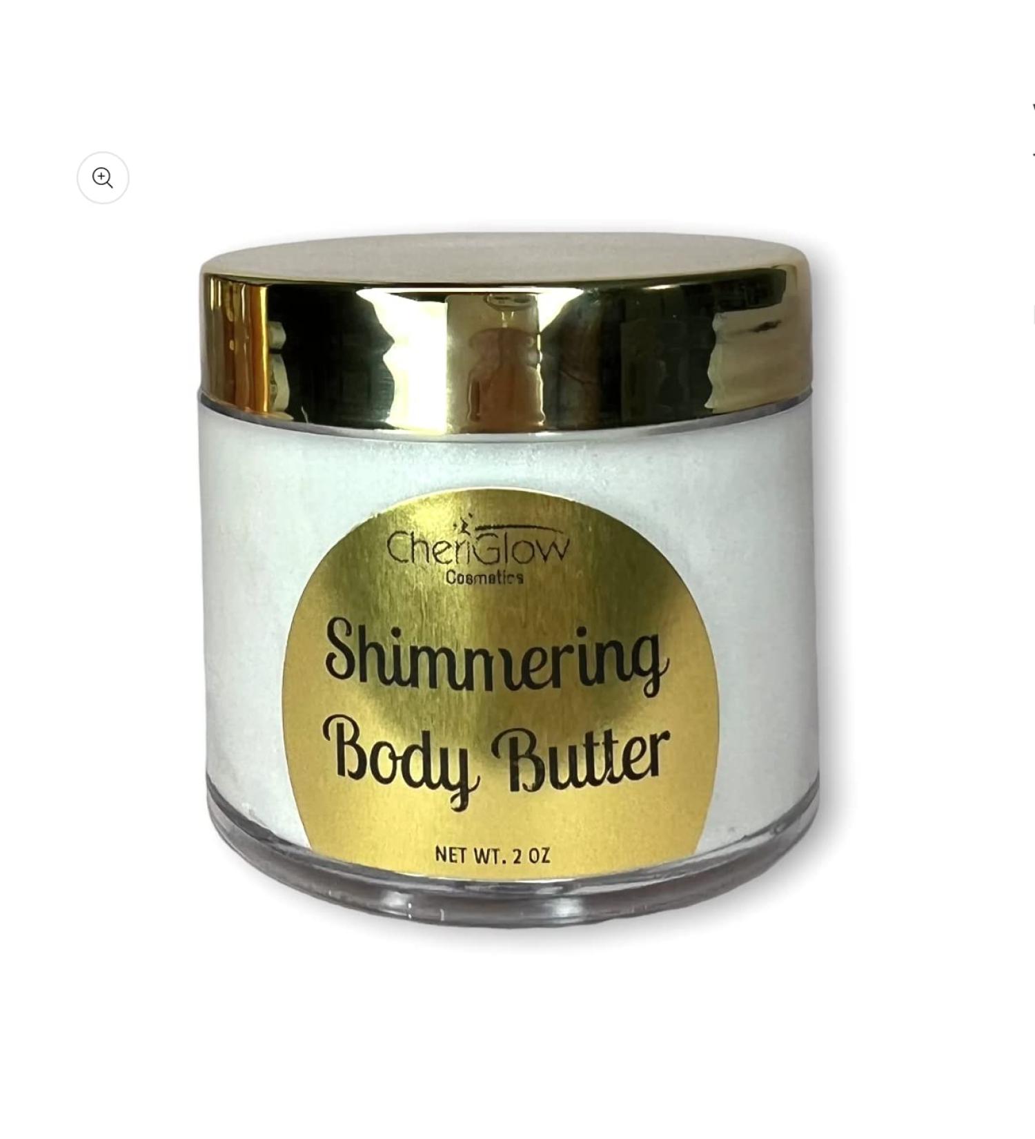 CheriGlow Cosmetic Crushed Diamonds Shimmering Body Butter Illuminating Moisturizing Non-Greasy Sparkles Healthy Glow. (2 OZ)