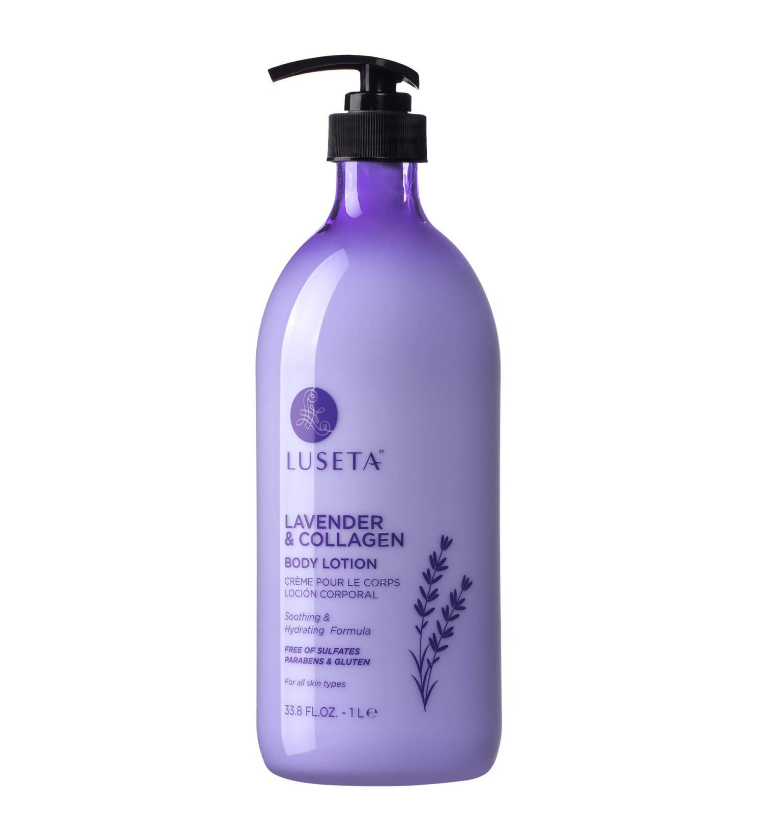 L LUSETA Lavender Collagen Body Lotion 33.8oz - Skin Tightening & Firming Formula for Women - Revives Dehydrated Skin - Buy Online on GoSupps.com