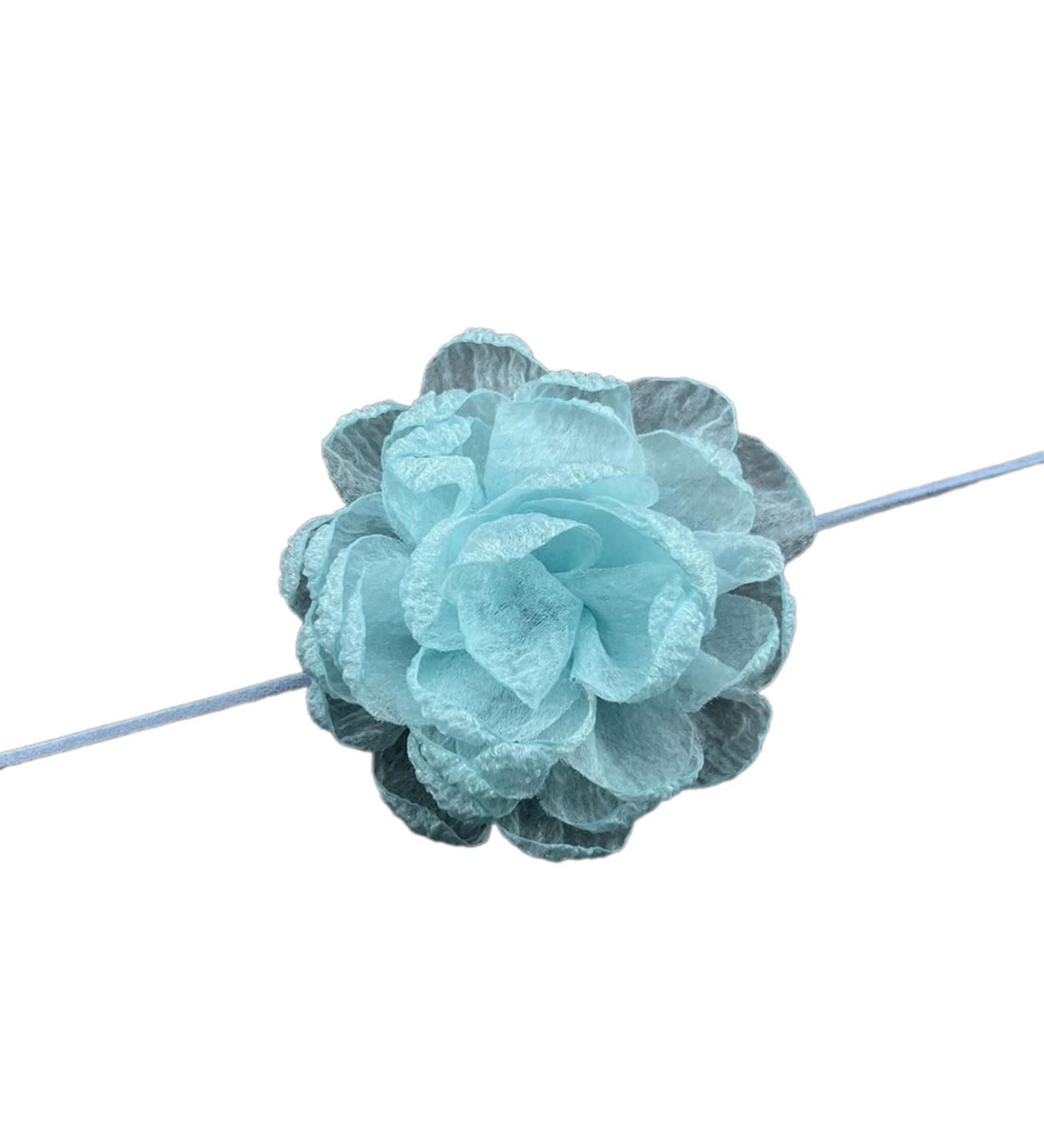 South Kieling Sky Blue Flower Choker Necklace | Elegant Collarbone Chain for Daily Use & Parties | Trendy Jewelry Decoration - Buy Online on GoSupps.com