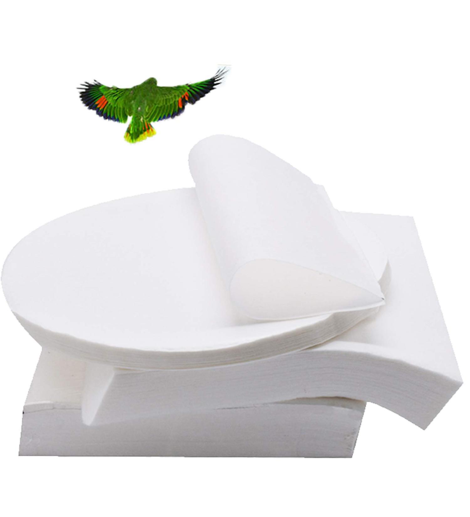 Bonaweite Extra Large Bird Cage Liner Paper - 200 Round Sheets 9.4 inch - Absorbent Disposable Non-Woven Cushion Pad for Birdcages - Buy Online on GoSupps.com