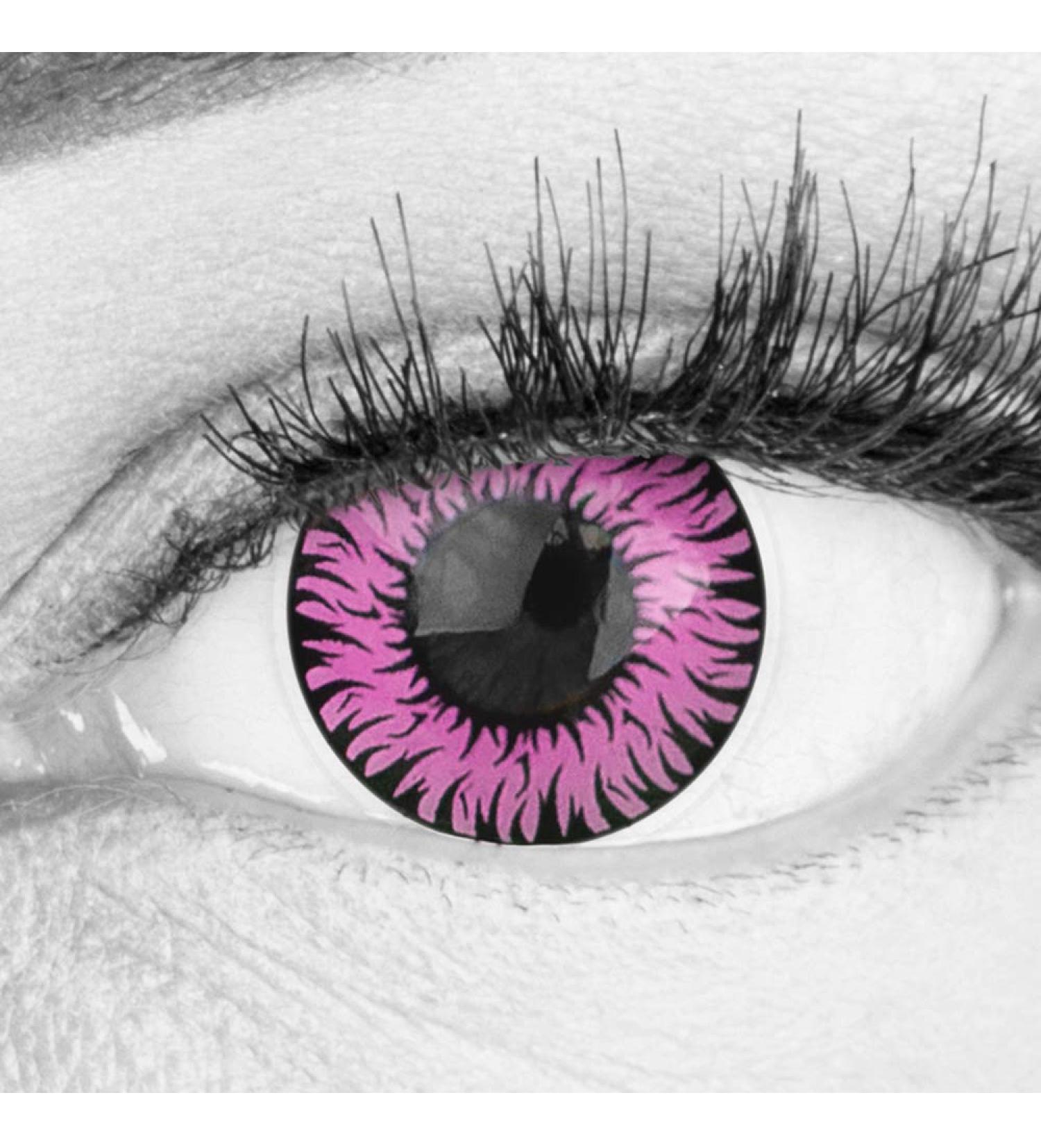 Buy Pink Anime Werewolf Circle Contact Lenses | Opaque Intense Colors for Halloween & Cosplay | Free Lens Containers Included - Buy Online on GoSupps.com