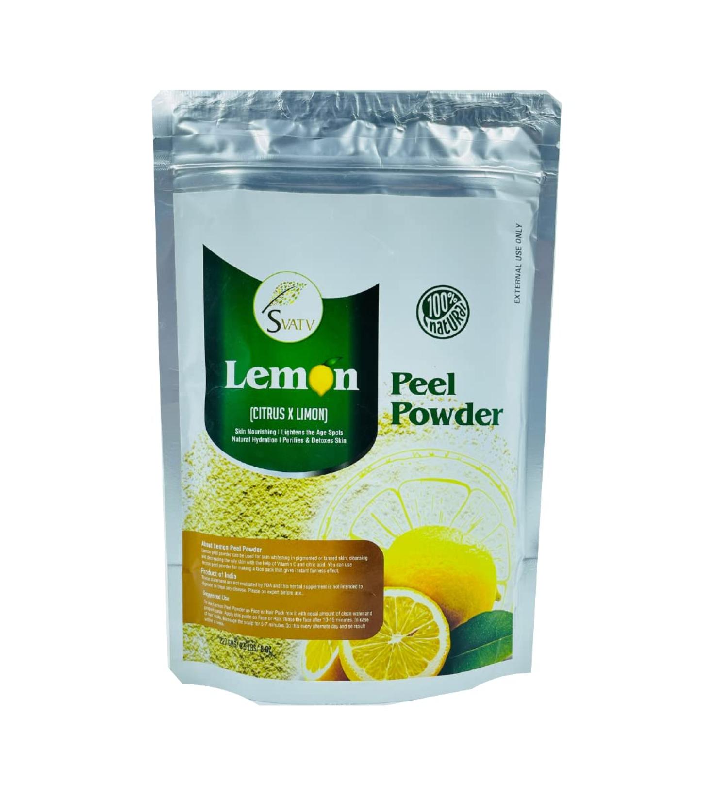 SVATV Lemon Peel Powder (Citrus Limonum)| Natural Soft and Smooth Skincare Powder | Face Pack | Used for Soap making | Stimulate Hair Growth - 227g 8 Ounce Half Pound - Buy Online on GoSupps.com
