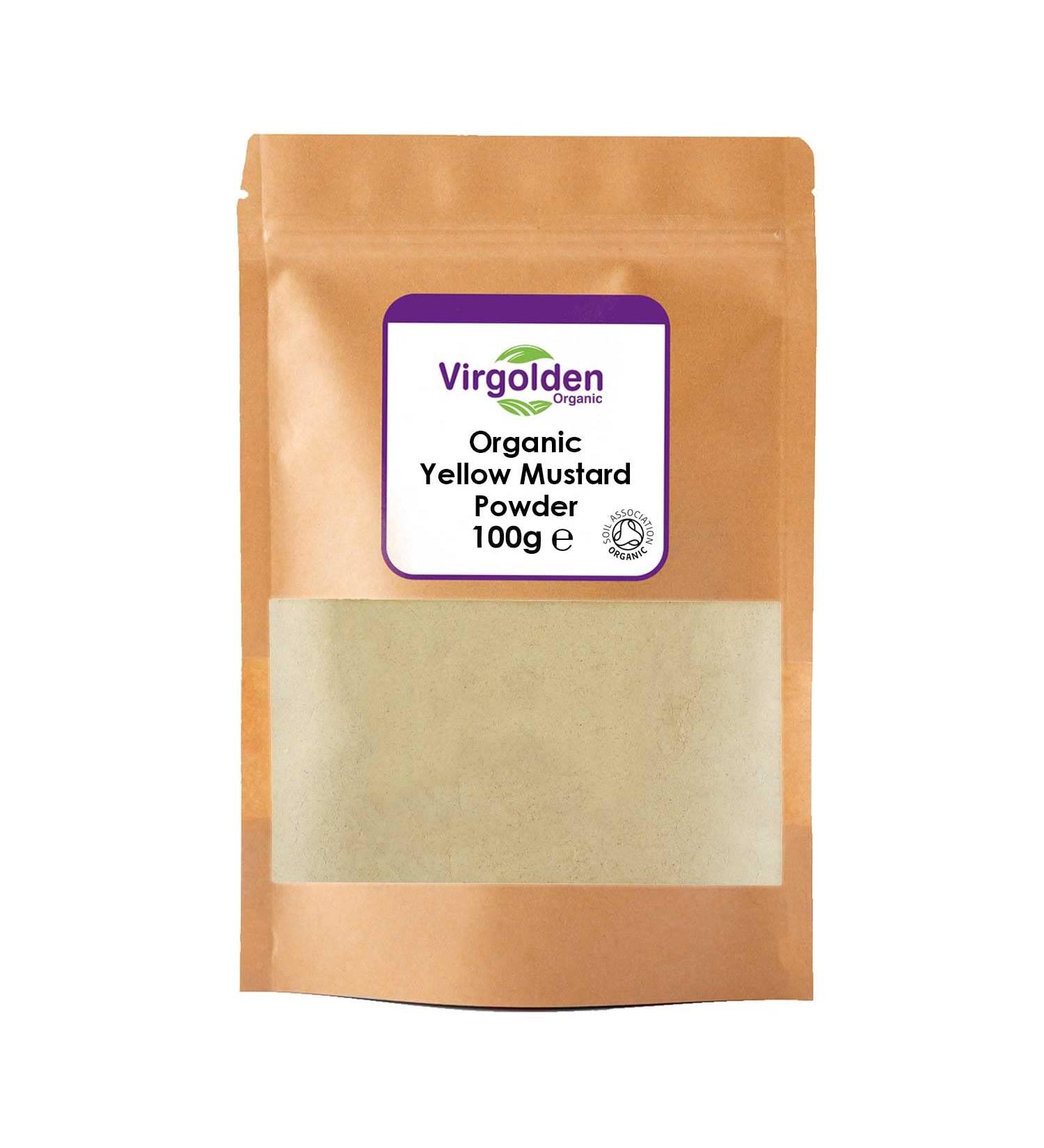 Organic Yellow Mustard Powder 100g by Virgolden Organic - Buy Online on GoSupps.com