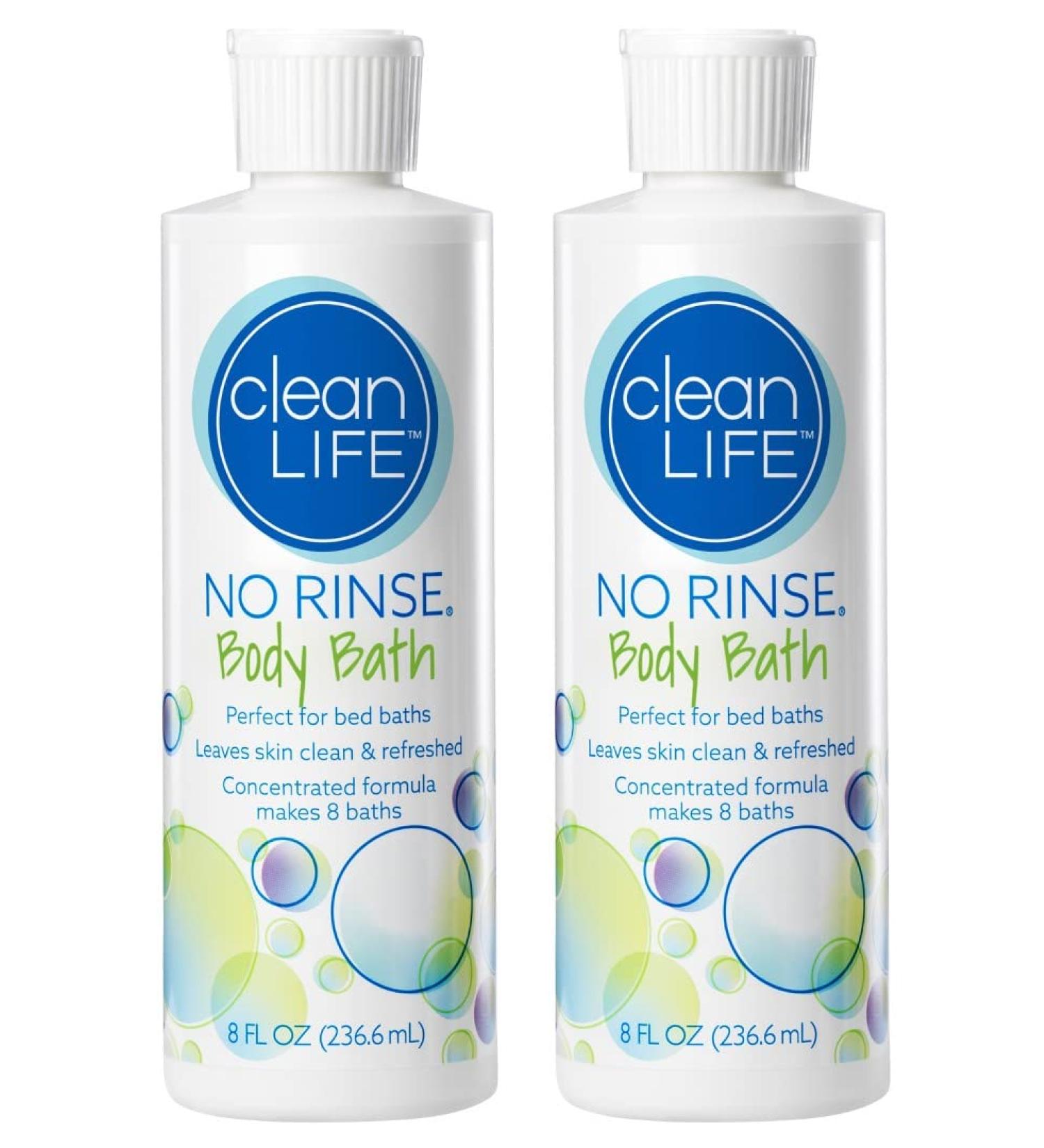 No-Rinse Body Bath 8 fl oz - Leaves Skin Clean Refreshed and Odor-Free Rinse-Free Formula (Pack of 2) - Makes 8 Complete Baths Per Bottle - Buy Online on GoSupps.com