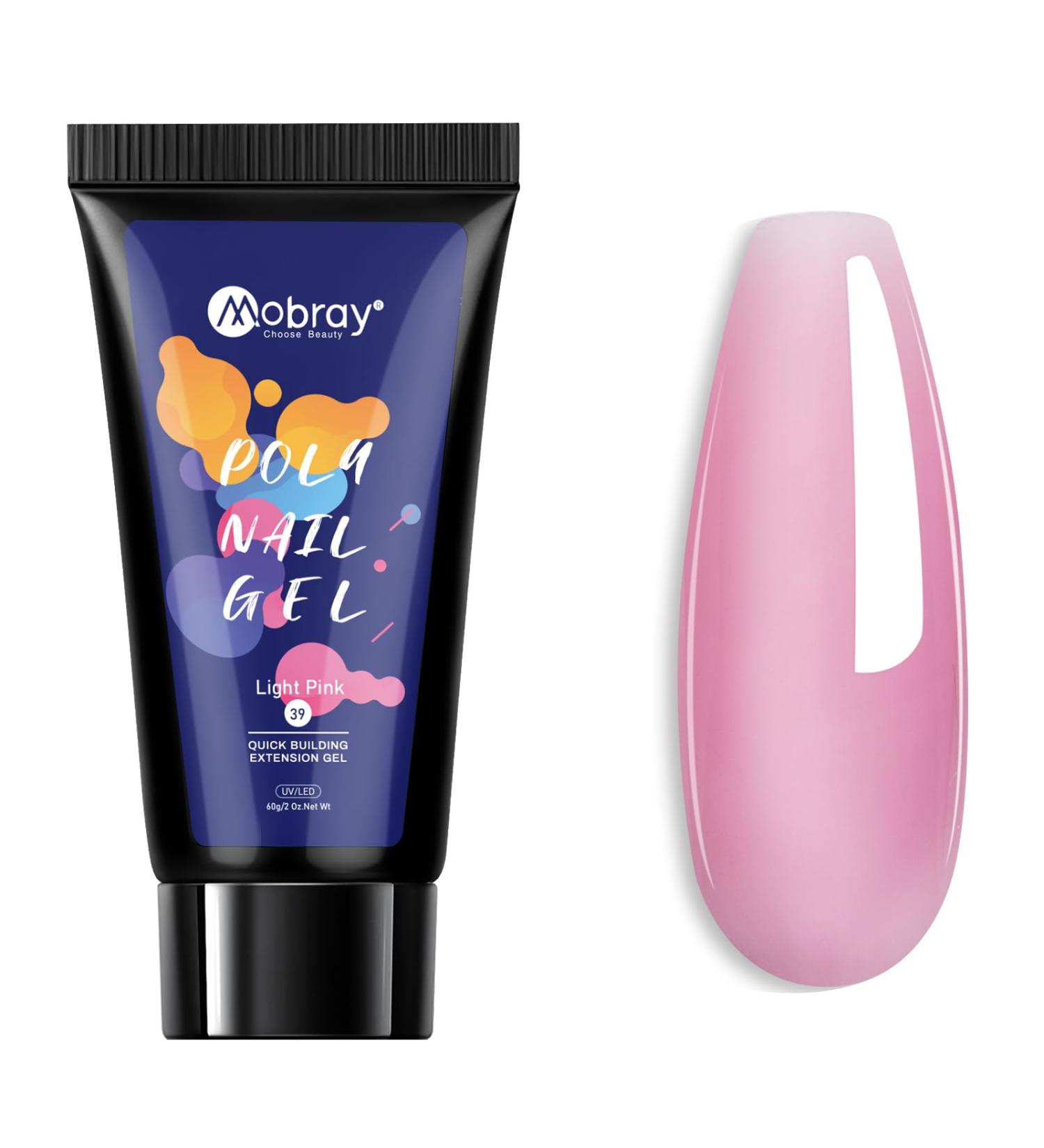 Shop Mogar Poly Nail Gel - Pink Acrylic Gel for Quick Nail Extensions | 60ml Professional Manicure Repair - Buy Online on GoSupps.com
