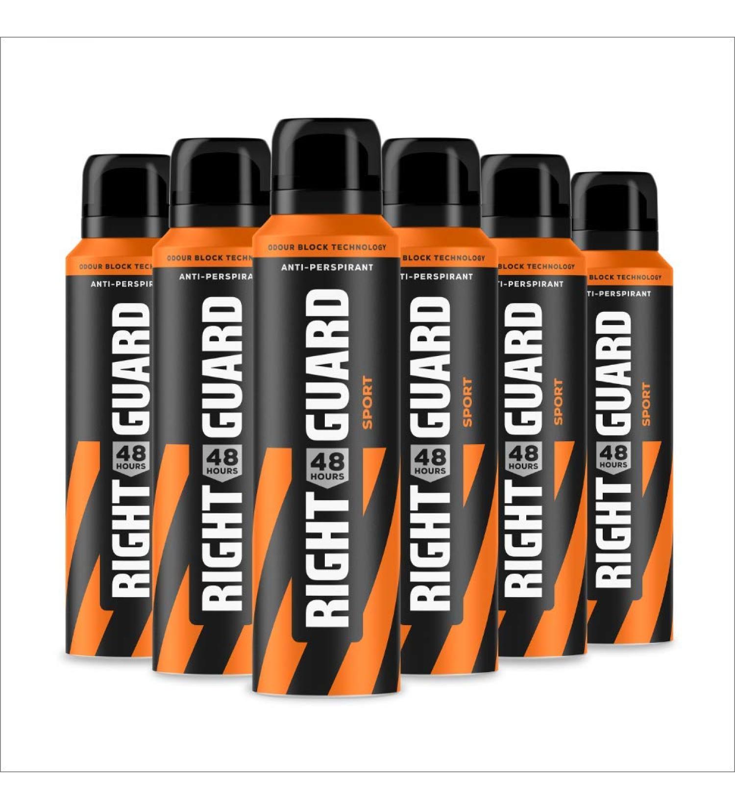 Right Guard Mens Deodorant Total Defence 5 Sport Anti-Perspirant Spray Multipack 150 ml Pack of 6 - Buy Online on GoSupps.com