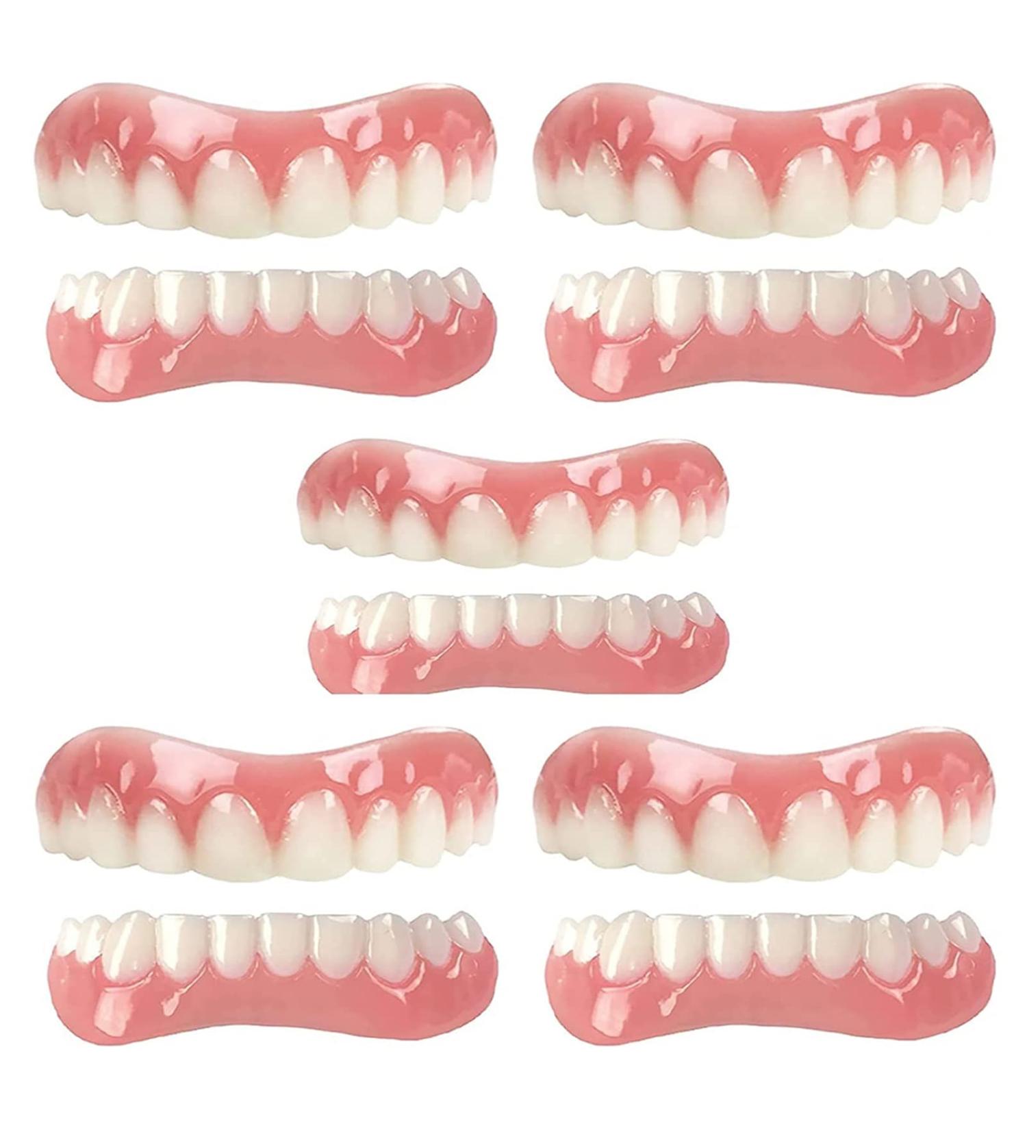 Premium MXR Factory Teeth Veneers - Extra Thin Comfort Fit Provisional Dentures for Missing Teeth - Unisex 5 Pairs - Reusable Silica Gel Dental Prosthesis - Buy Online on GoSupps.com