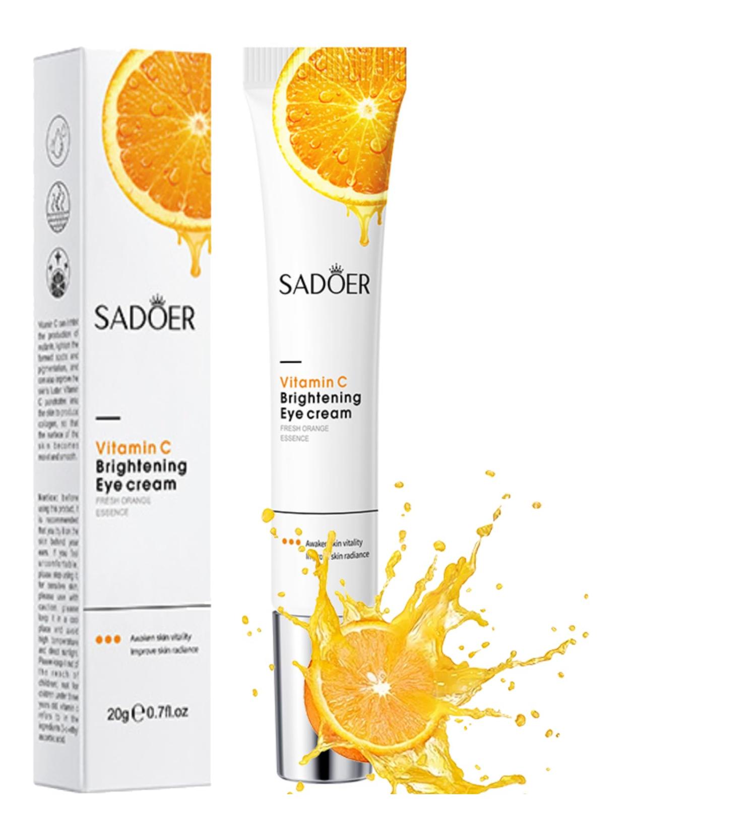 Vitamin C Eye Cream for Dark Circles and Puffy Eyes Brighten Instant Tightener Under Eye Repair Cream Hydrating Brightening Anti Aging Eye Bags Remover Wrinkle Filler Eye Serum for All Skin Types - Buy Online on GoSupps.com
