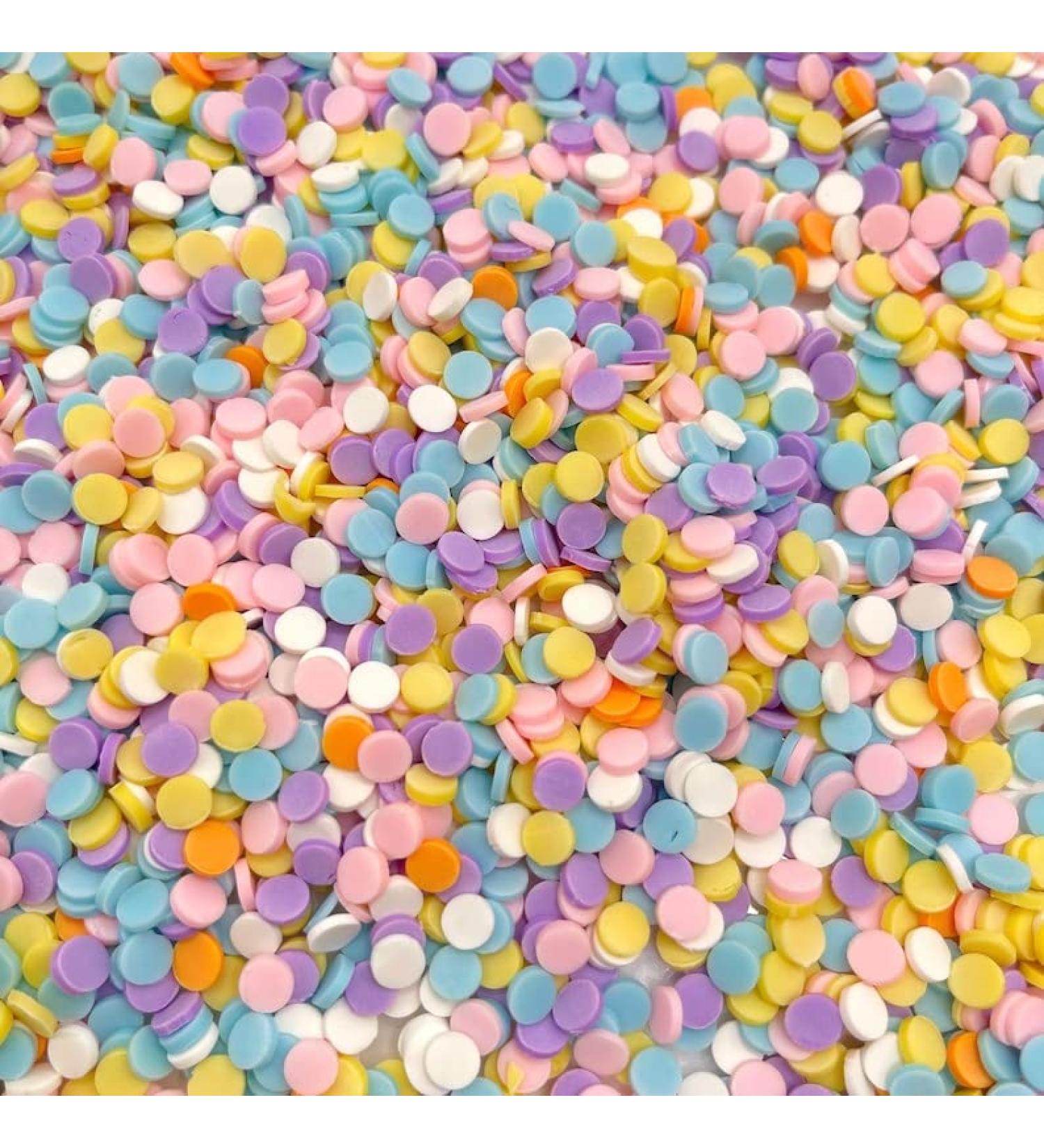 3g Set 5MM Macaron Colored Round Dot Circles Polymer Clay Sprinkles
